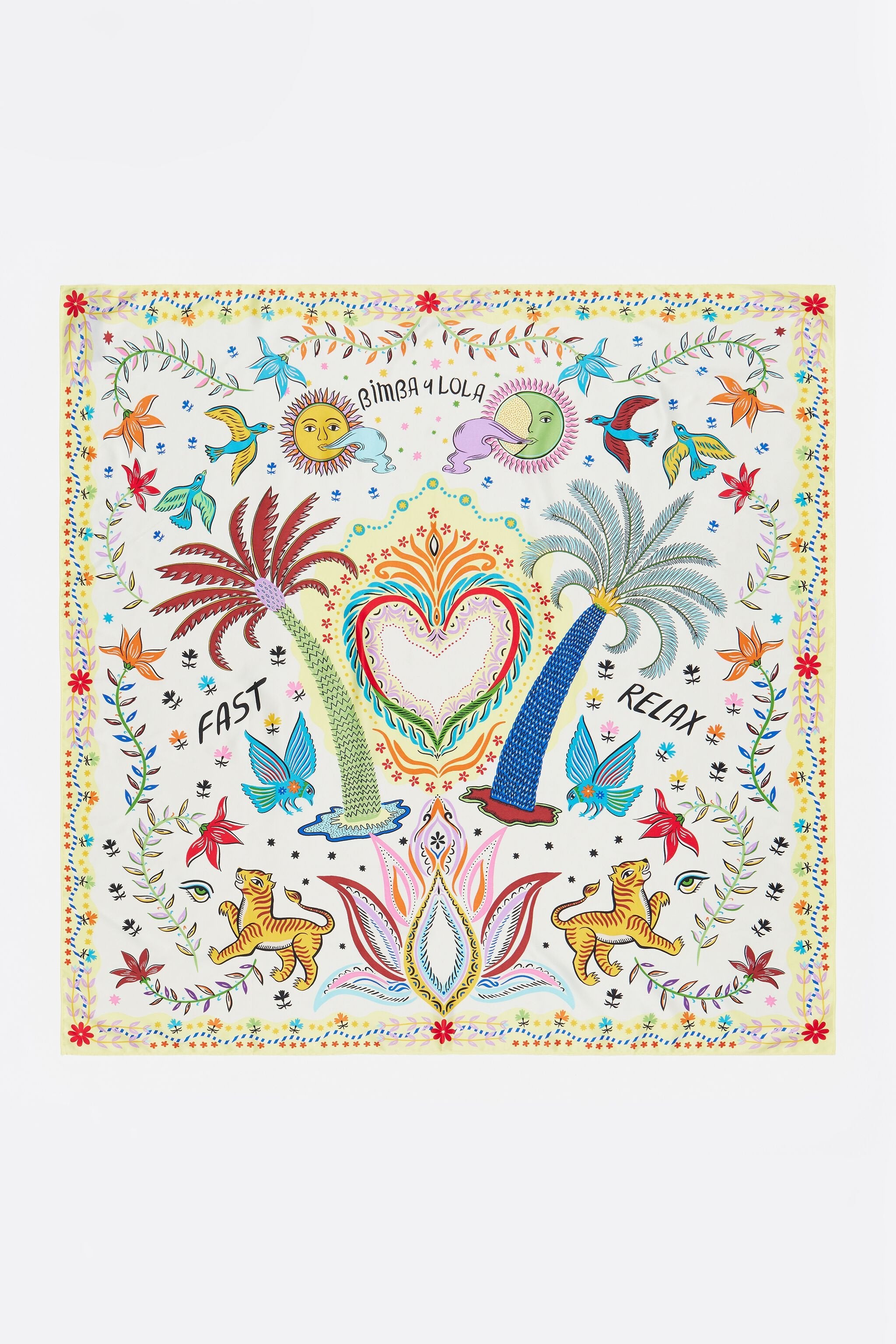 White palm tree scarf