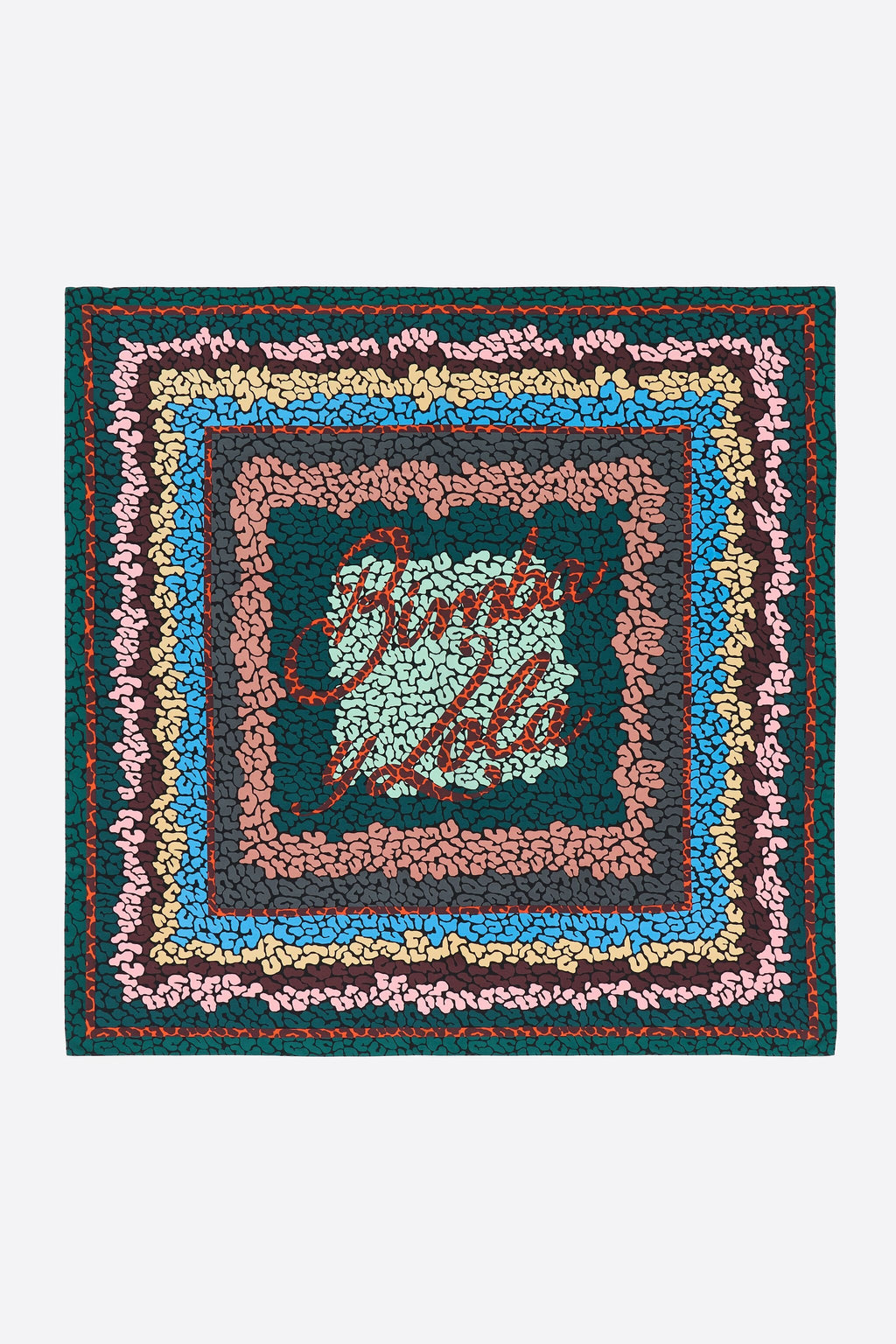 Black leopard borders and logo scarf