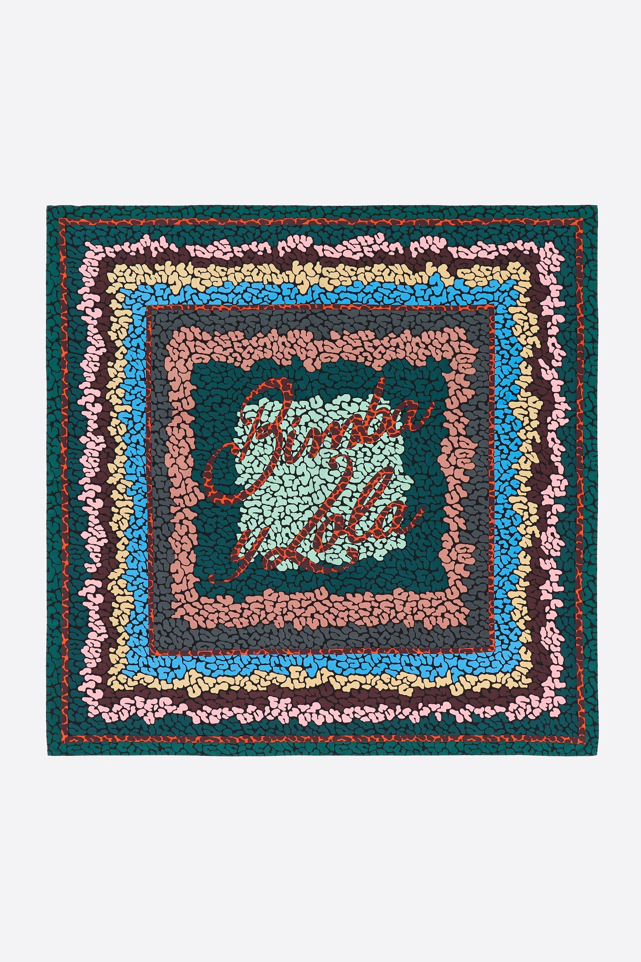 Black leopard borders and logo scarf