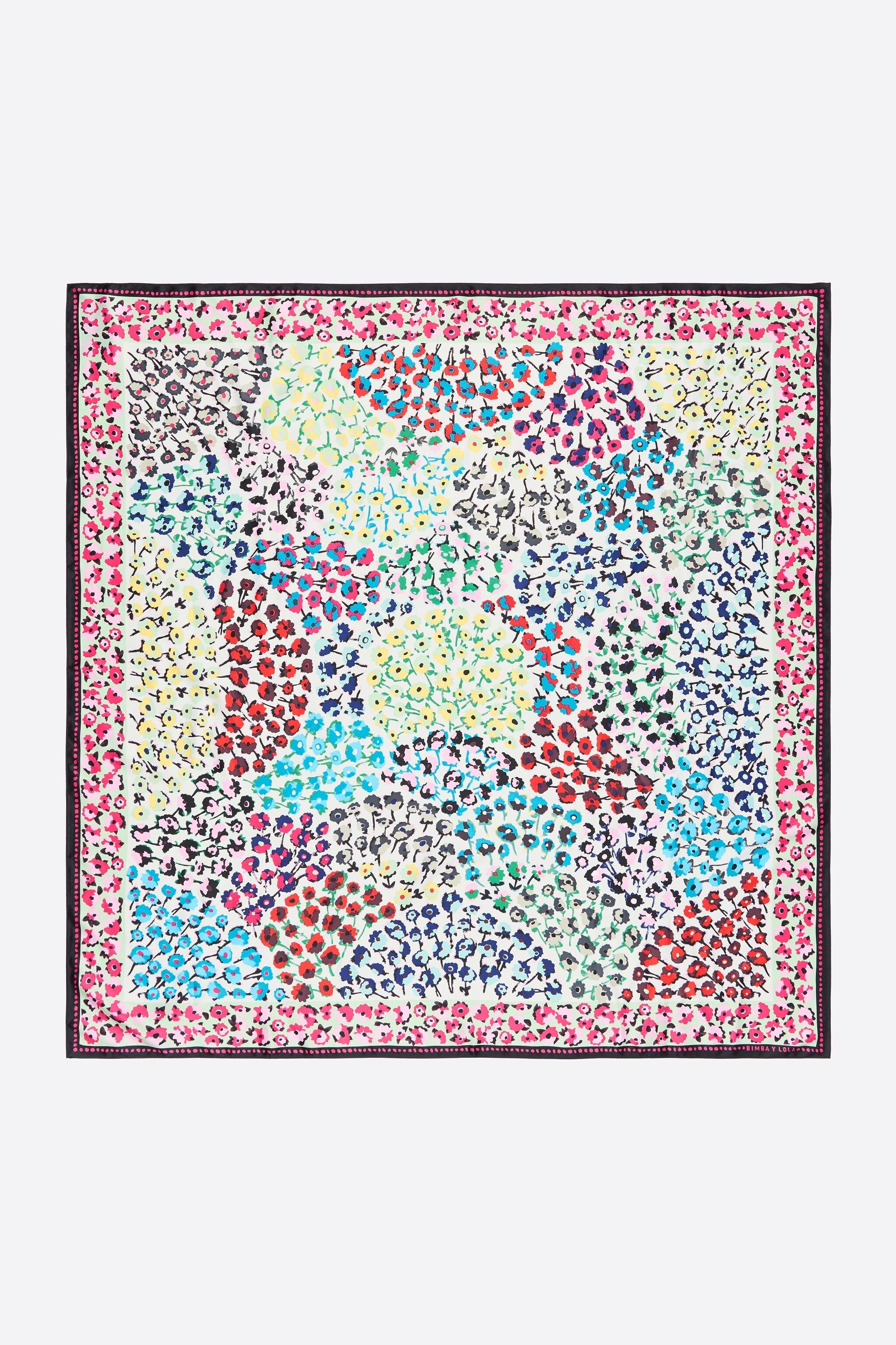 White border floral scarf