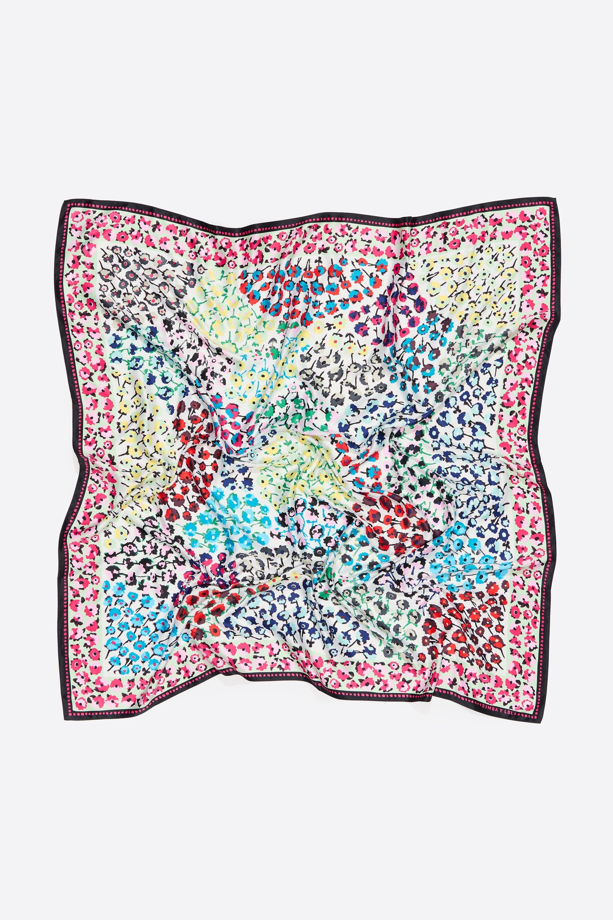 White border floral scarf