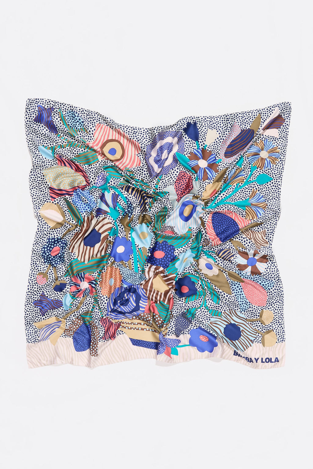 White vase and flowers microprints scarf