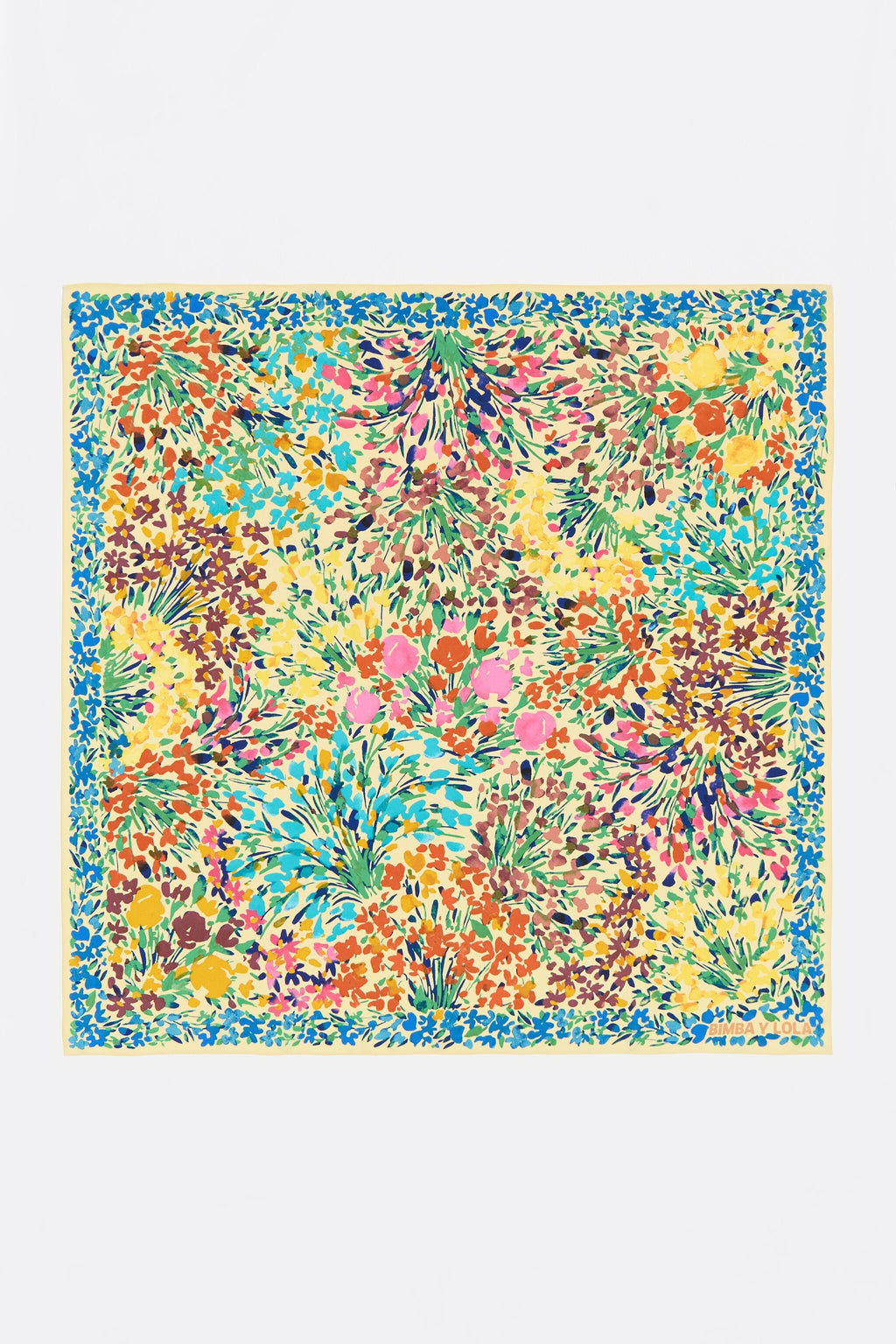 Yellow watercolor flower garden scarf