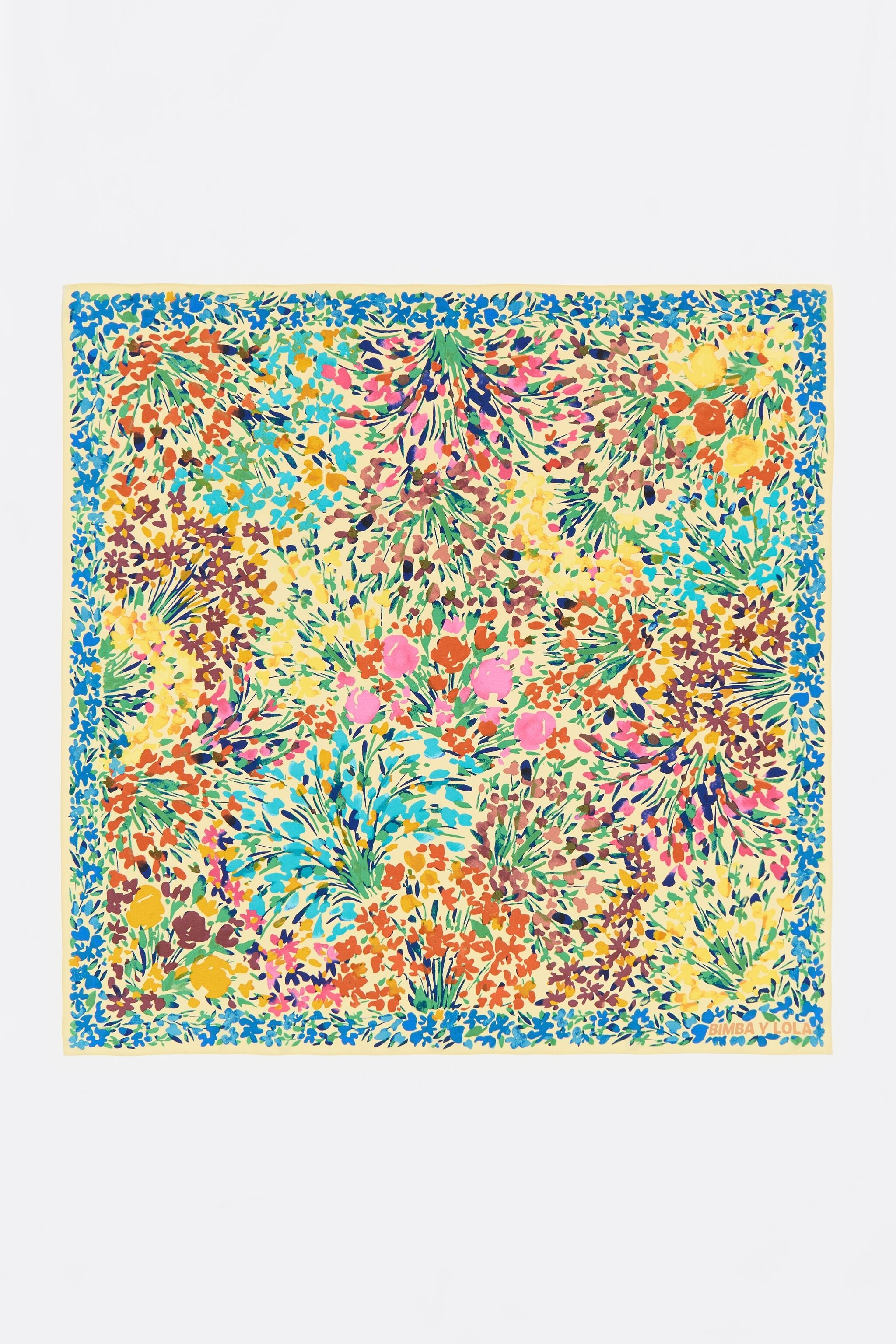 Yellow watercolor flower garden scarf