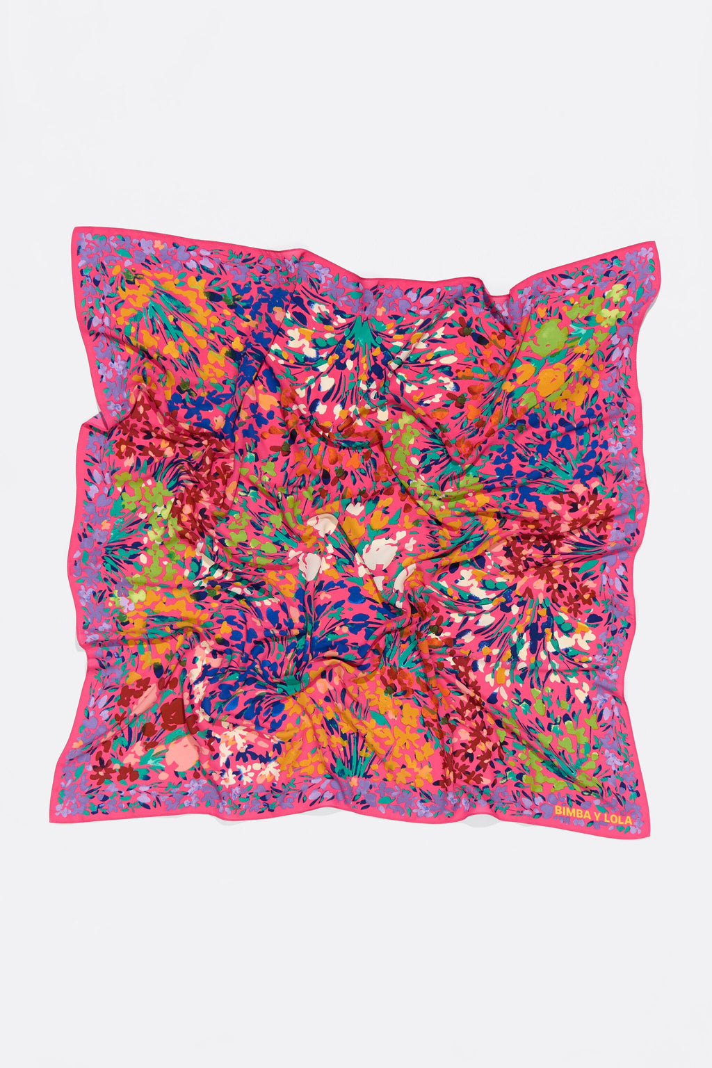 Pink watercolor flower garden scarf