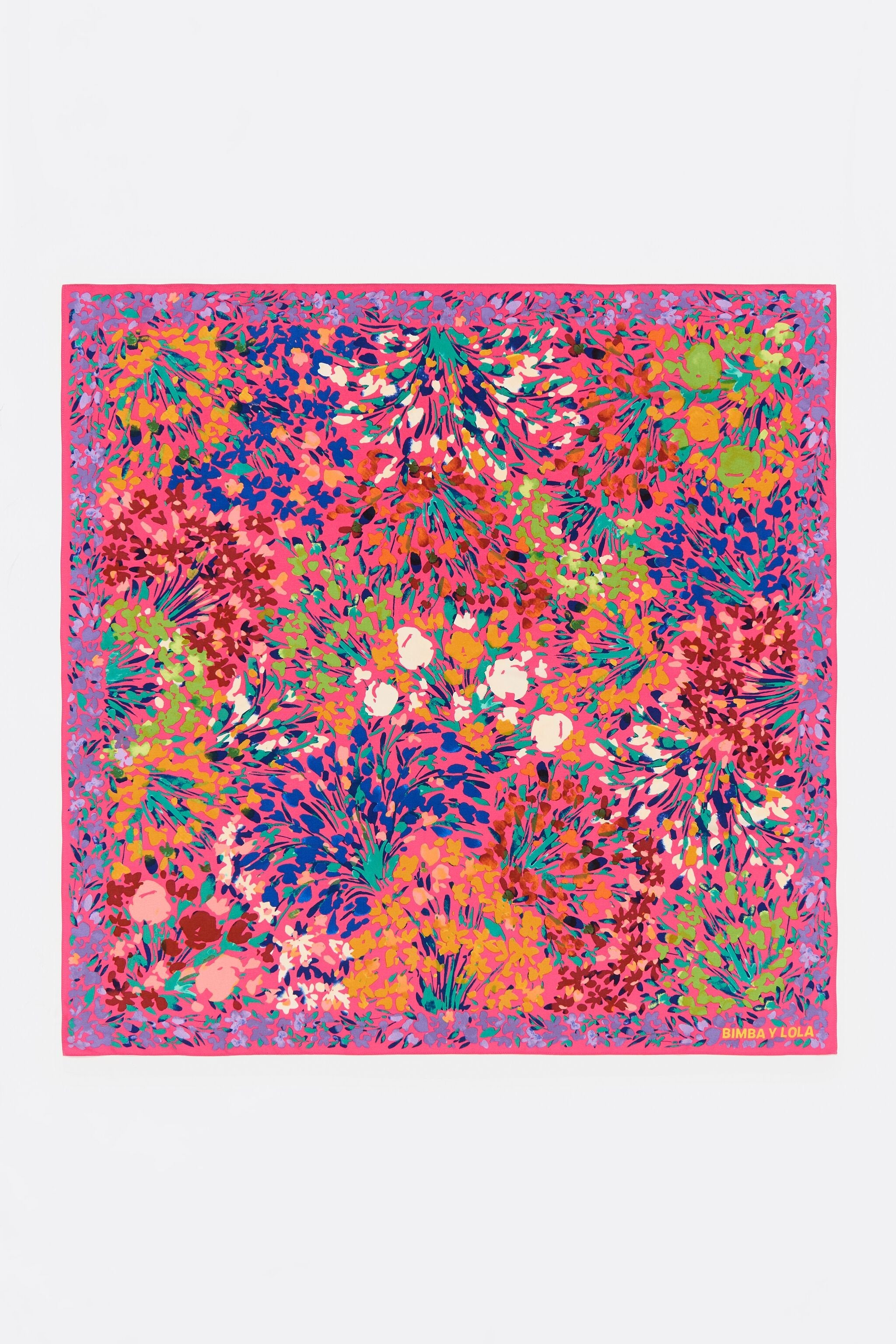 Pink watercolor flower garden scarf
