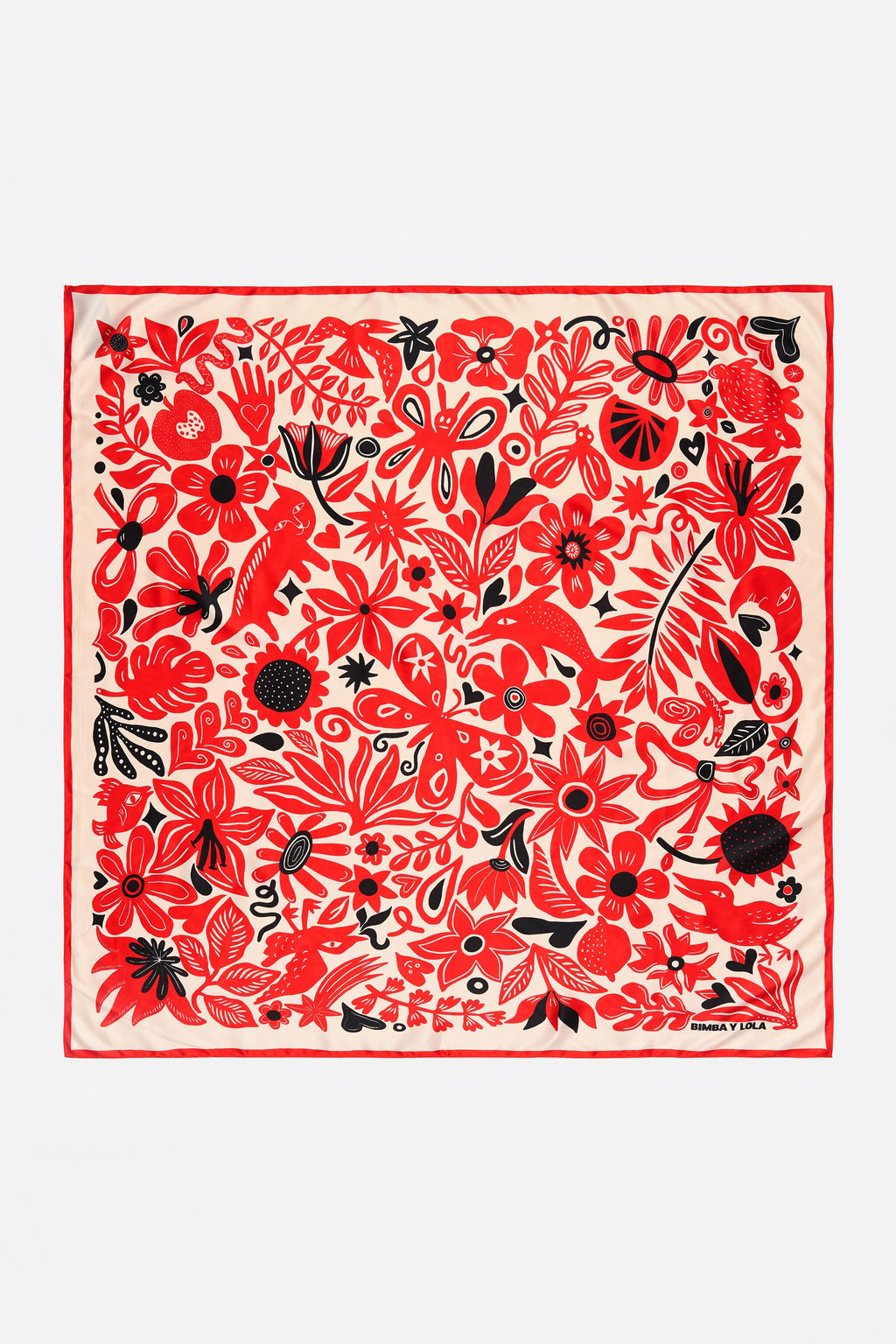 Two-tone animals and vegetation scarf