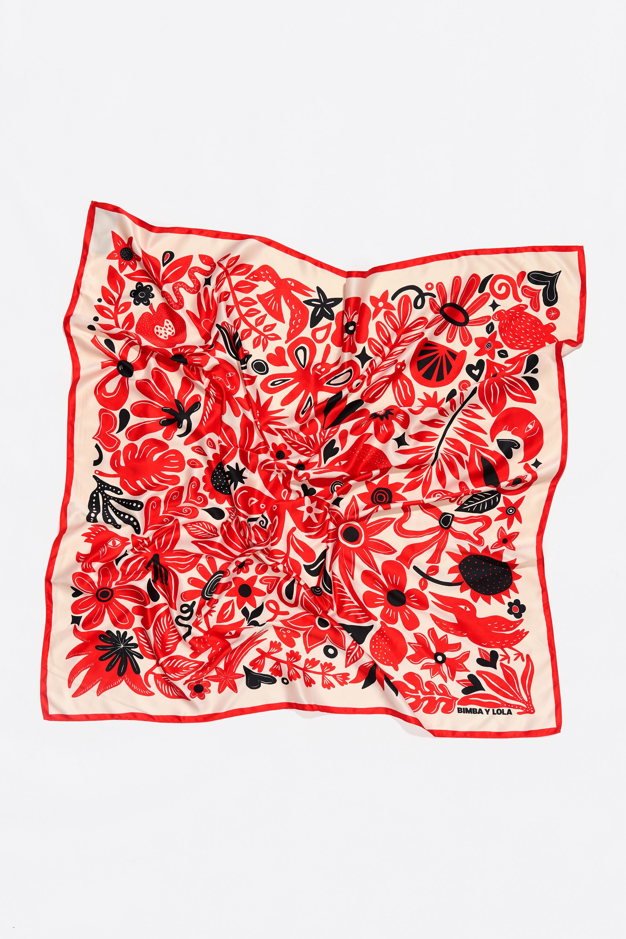 Two-tone animals and vegetation scarf