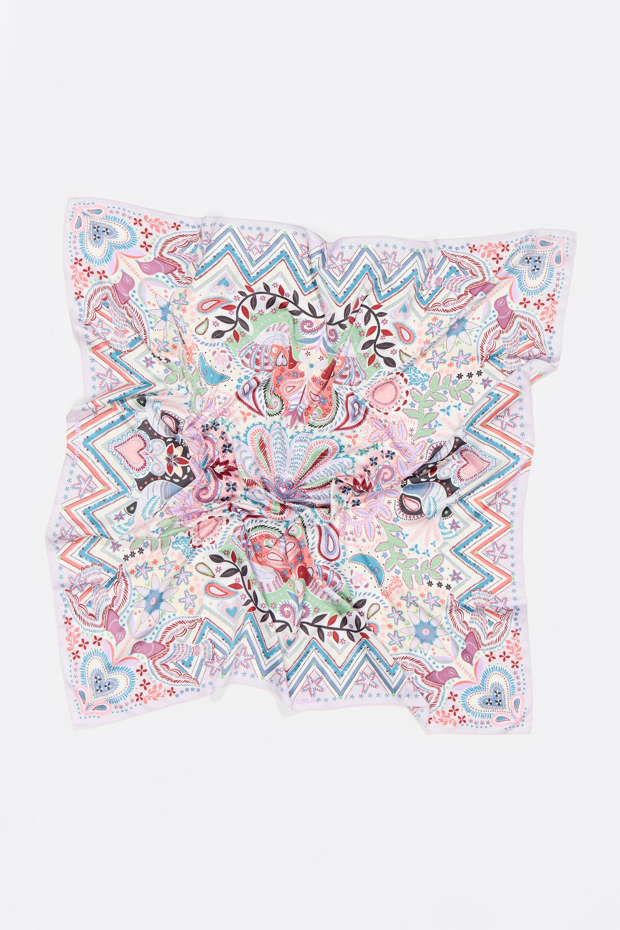 Lilac birds and mini print scarf