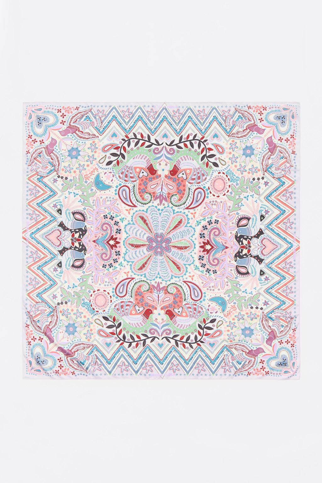 Lilac birds and mini print scarf