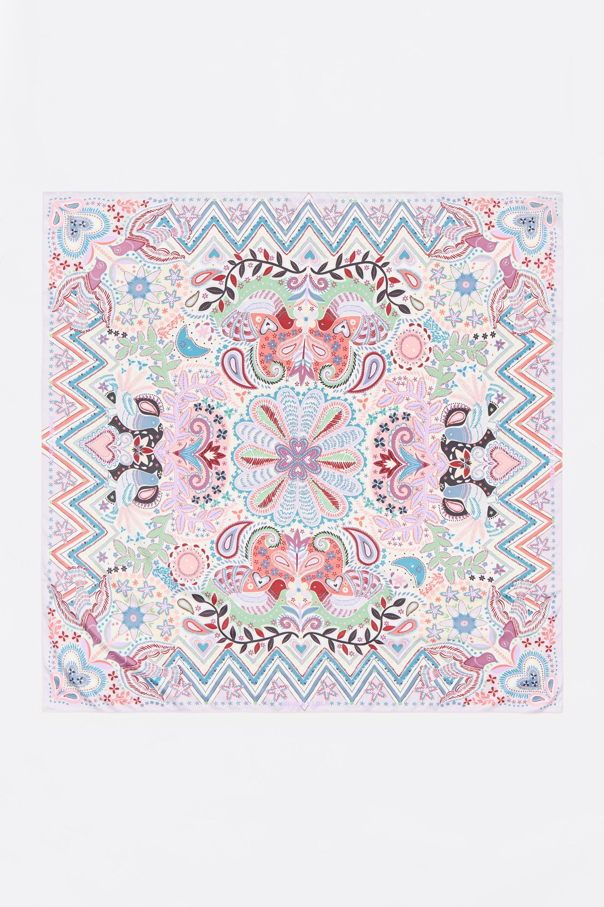 Lilac birds and mini print scarf