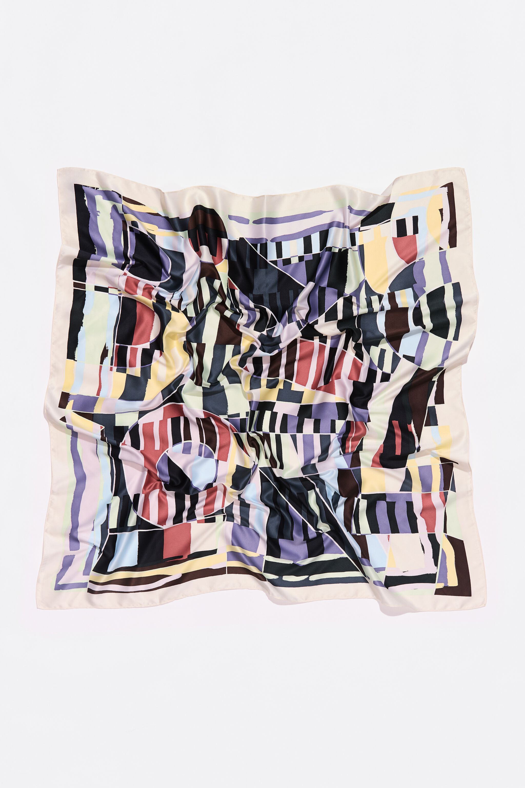 White geometric logo scarf