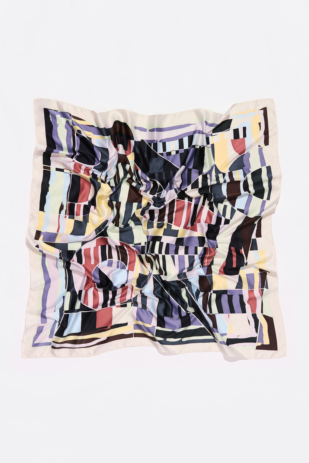 White geometric logo scarf