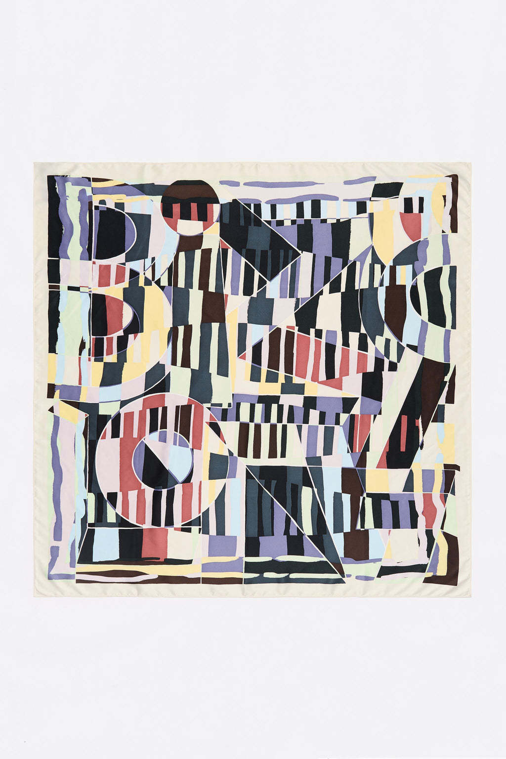 White geometric logo scarf