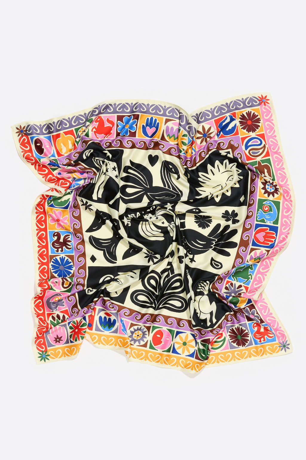 Animal and concentric frames scarf