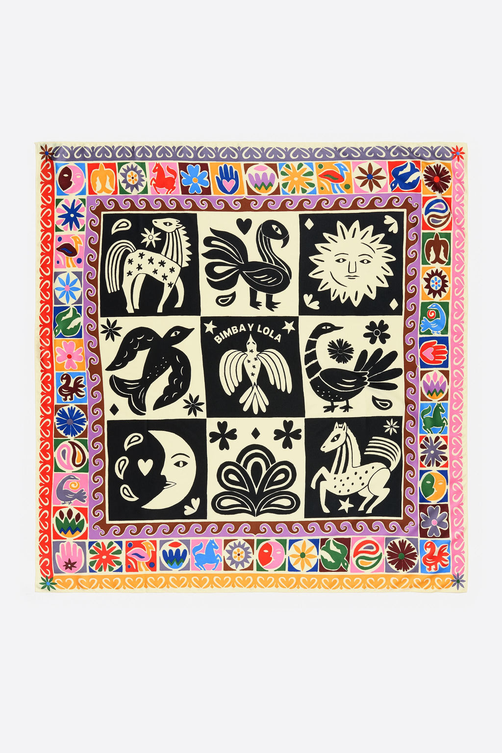 Animal and concentric frames scarf