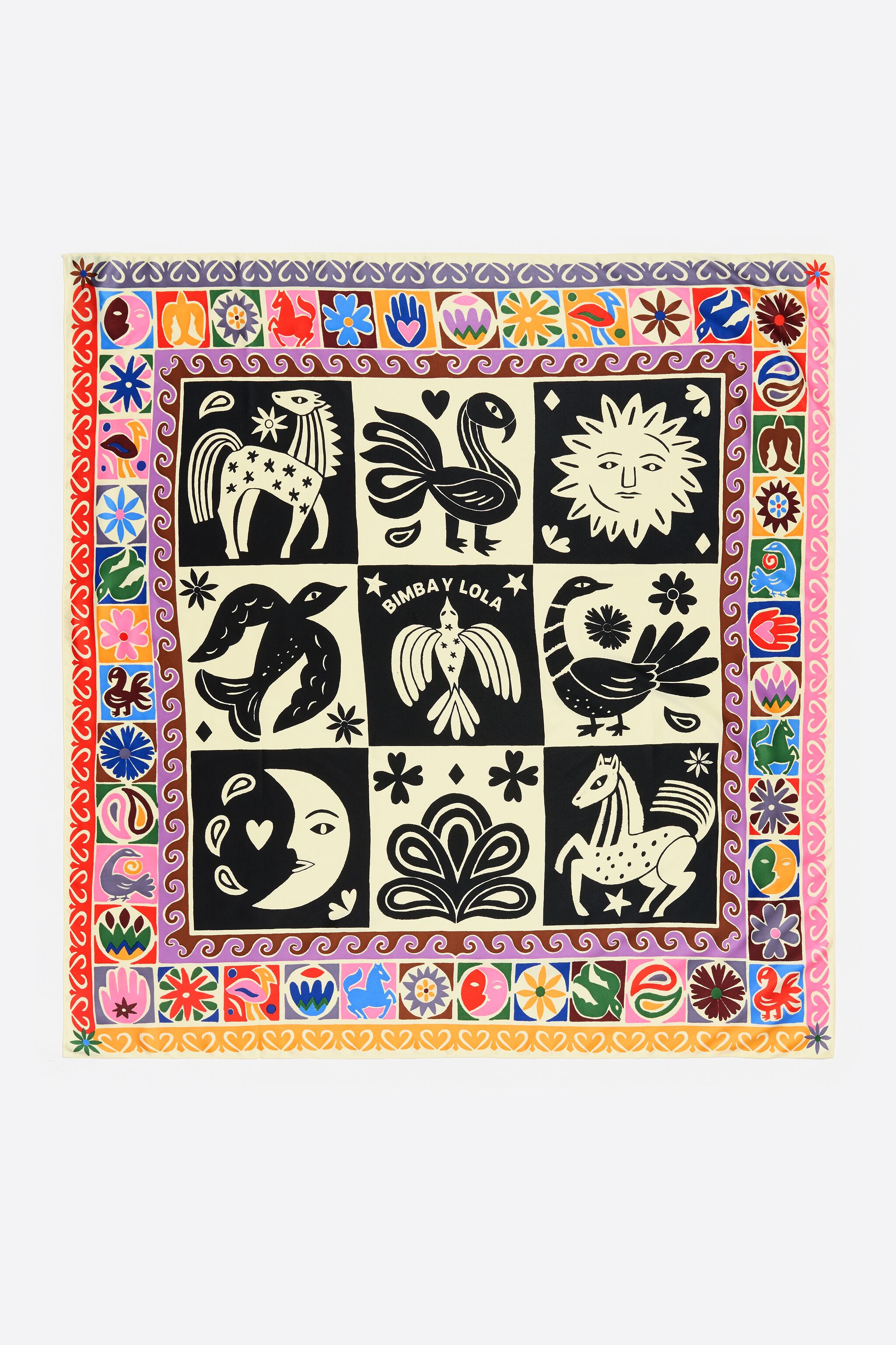 Animal and concentric frames scarf