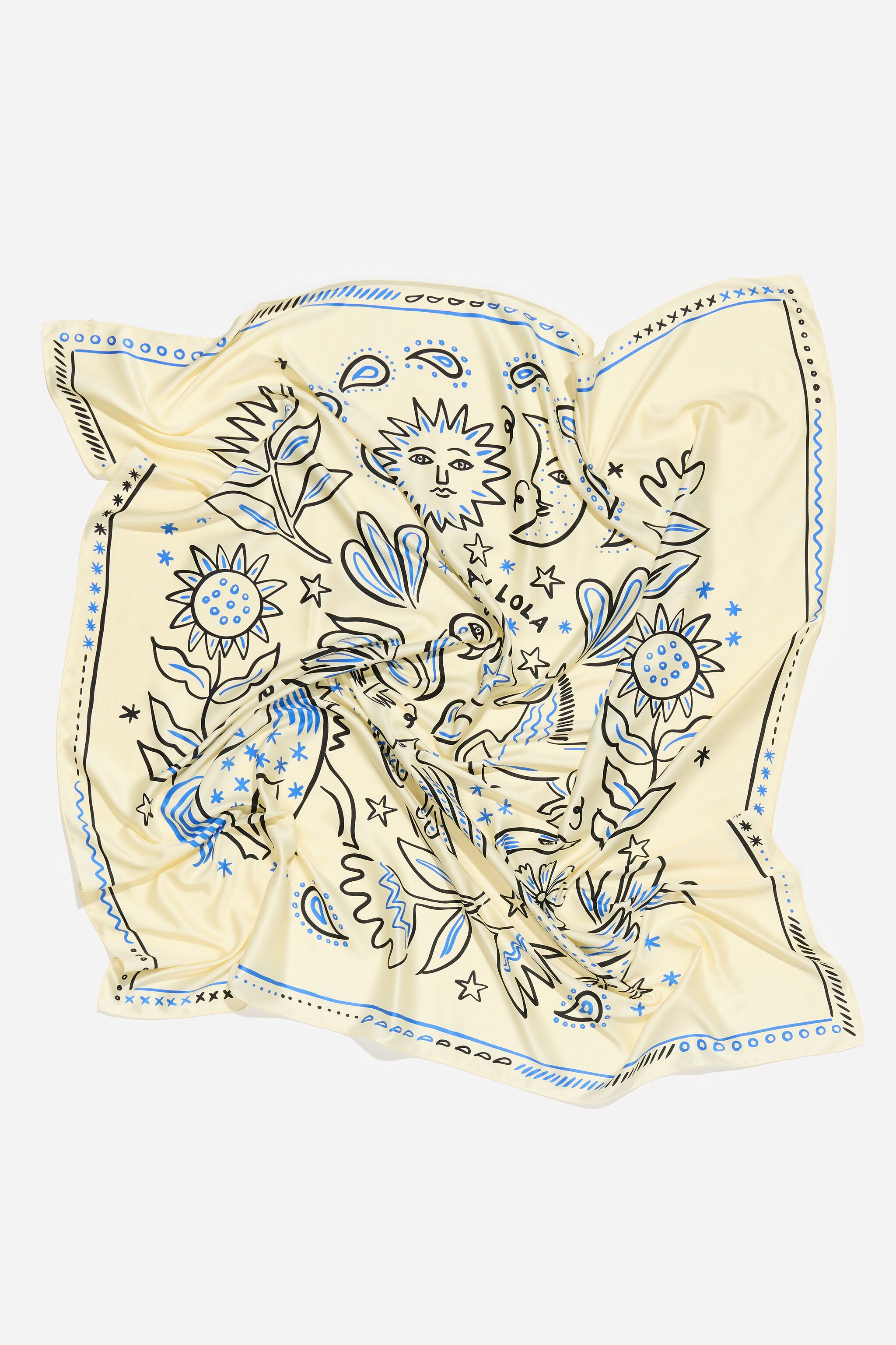 Vanilla line animal motif scarf