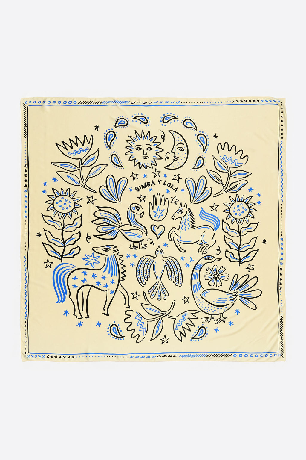 Vanilla line animal motif scarf