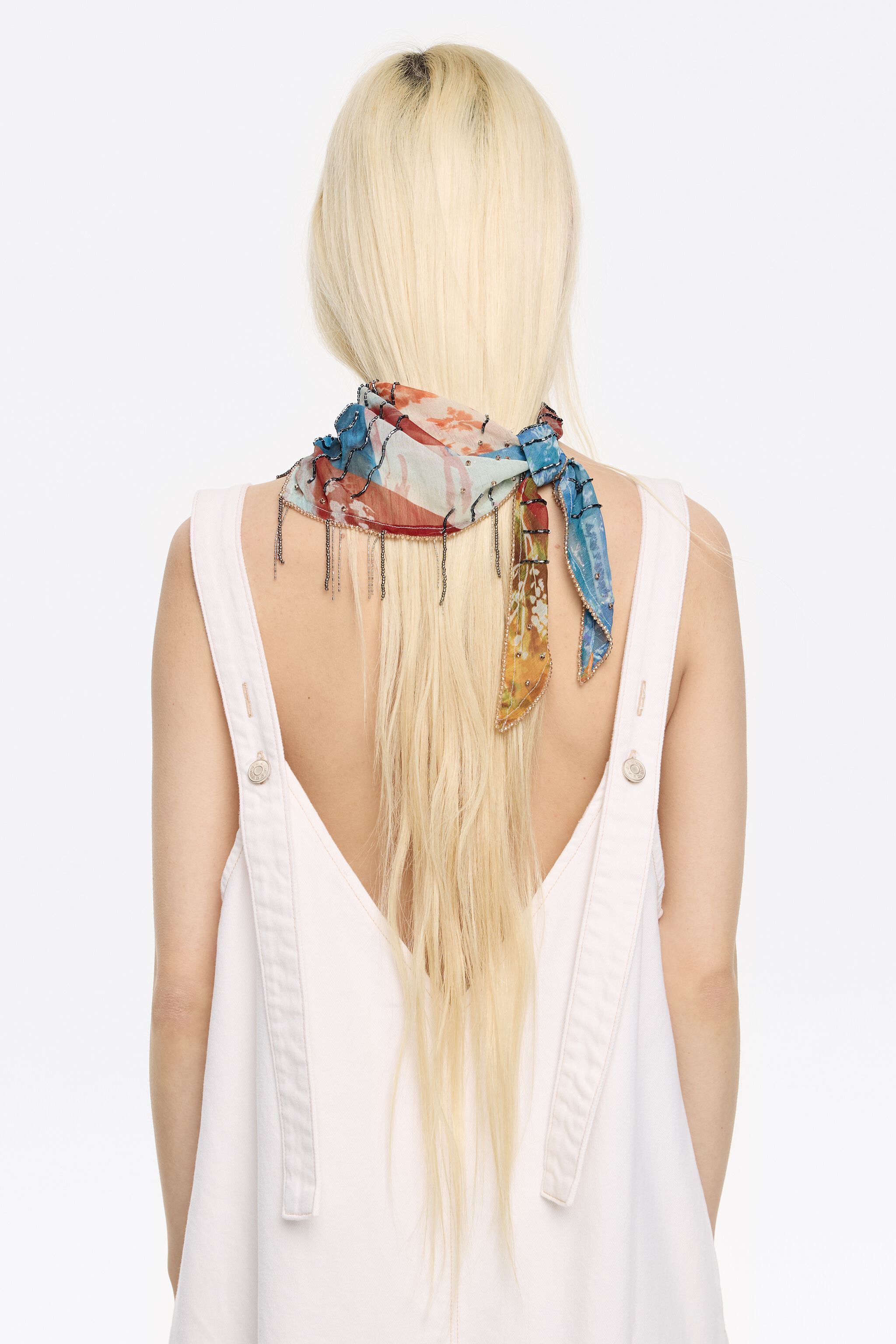 Orange patchwork scarf