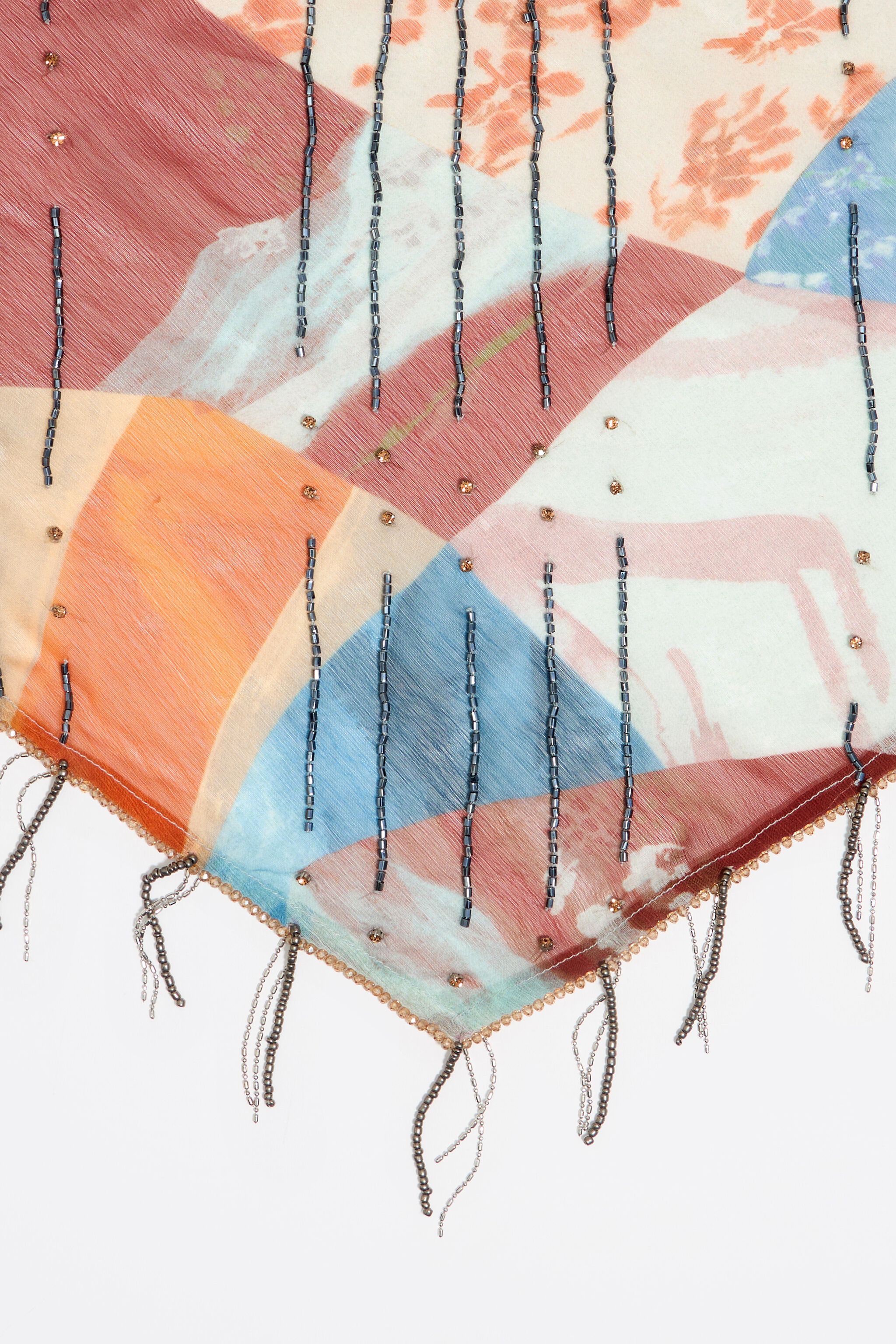 Orange patchwork scarf