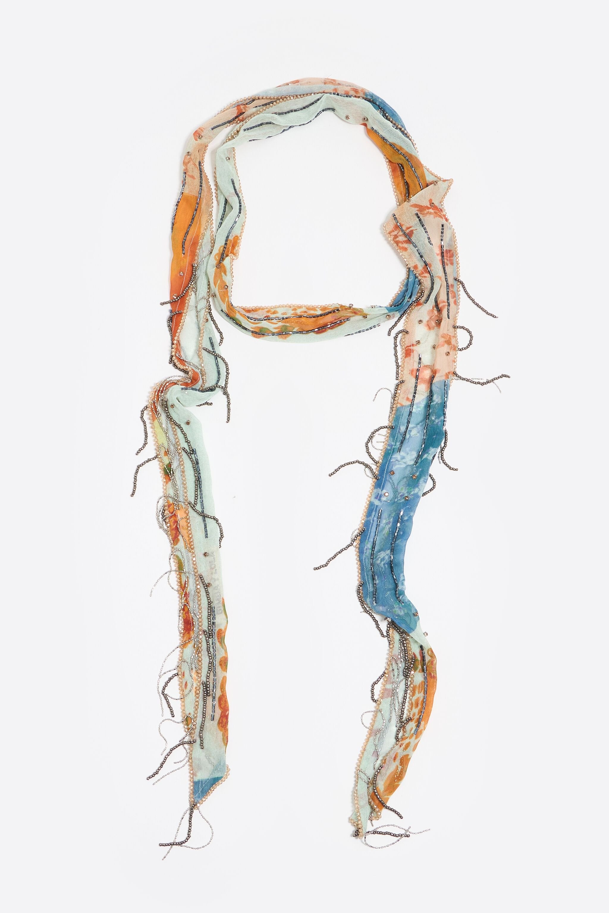 Orange patchwork scarf