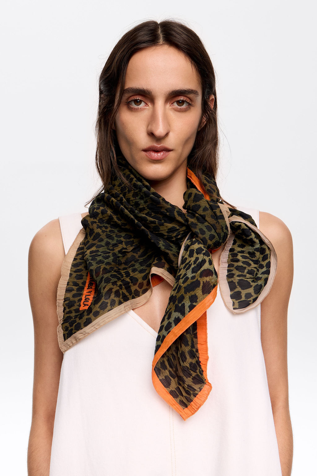 Khaki Cheetah scarf