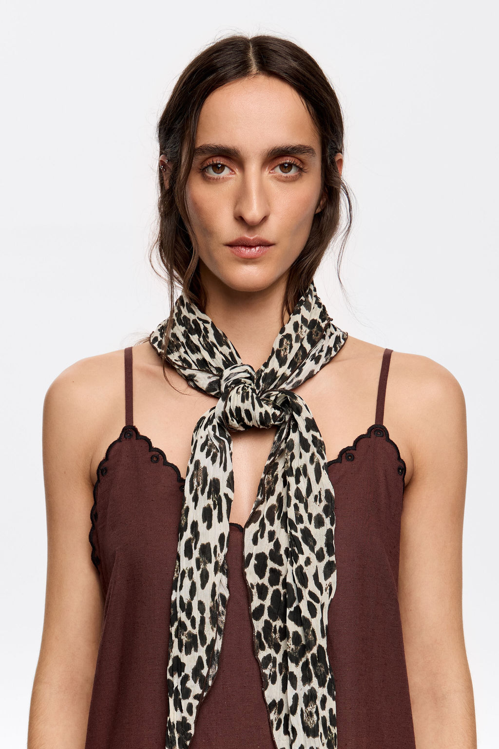 Ivory Leopard scarf