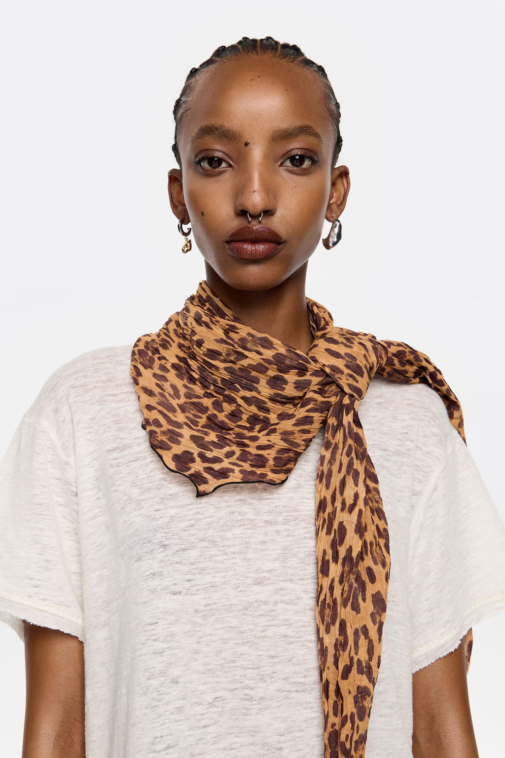 Natural Leopard scarf
