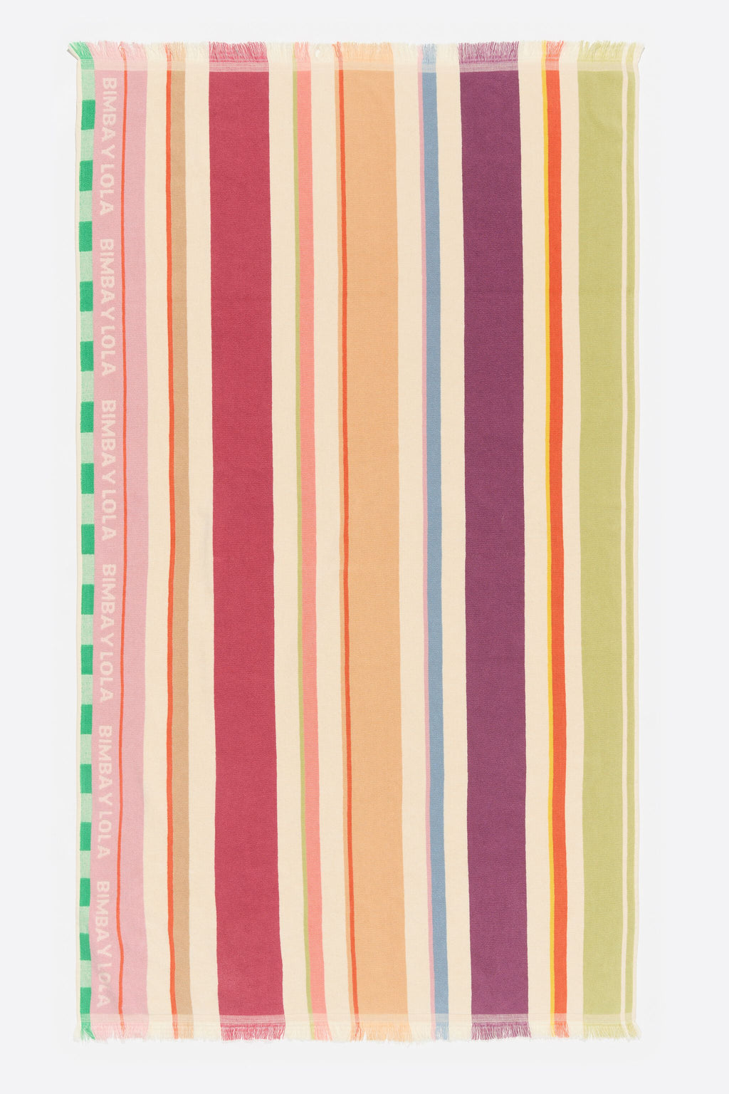 Purple multicolor striped cotton towel