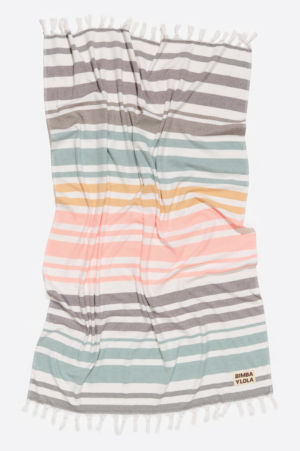 Brown multicolor striped cotton towel