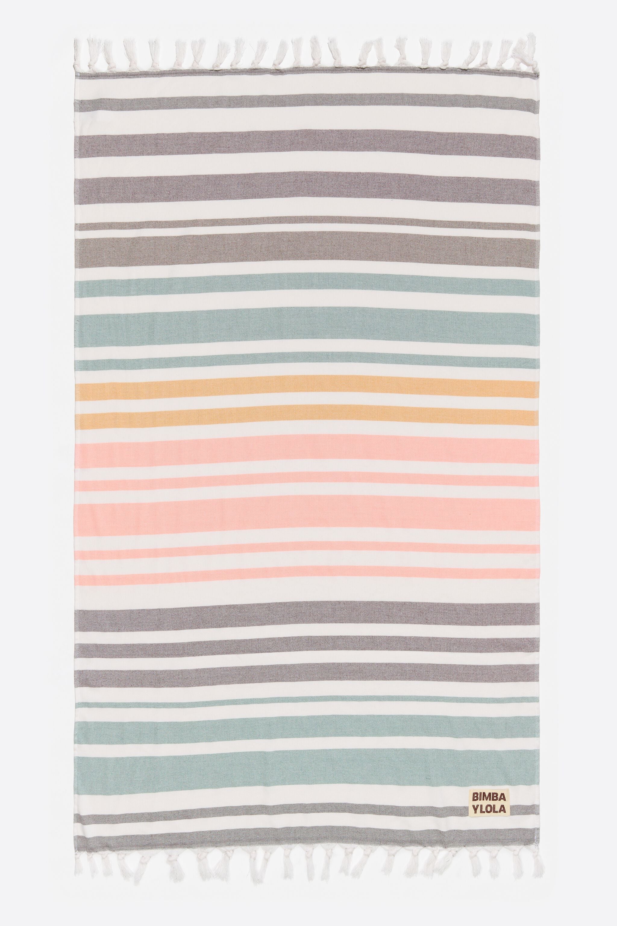 Brown multicolor striped cotton towel
