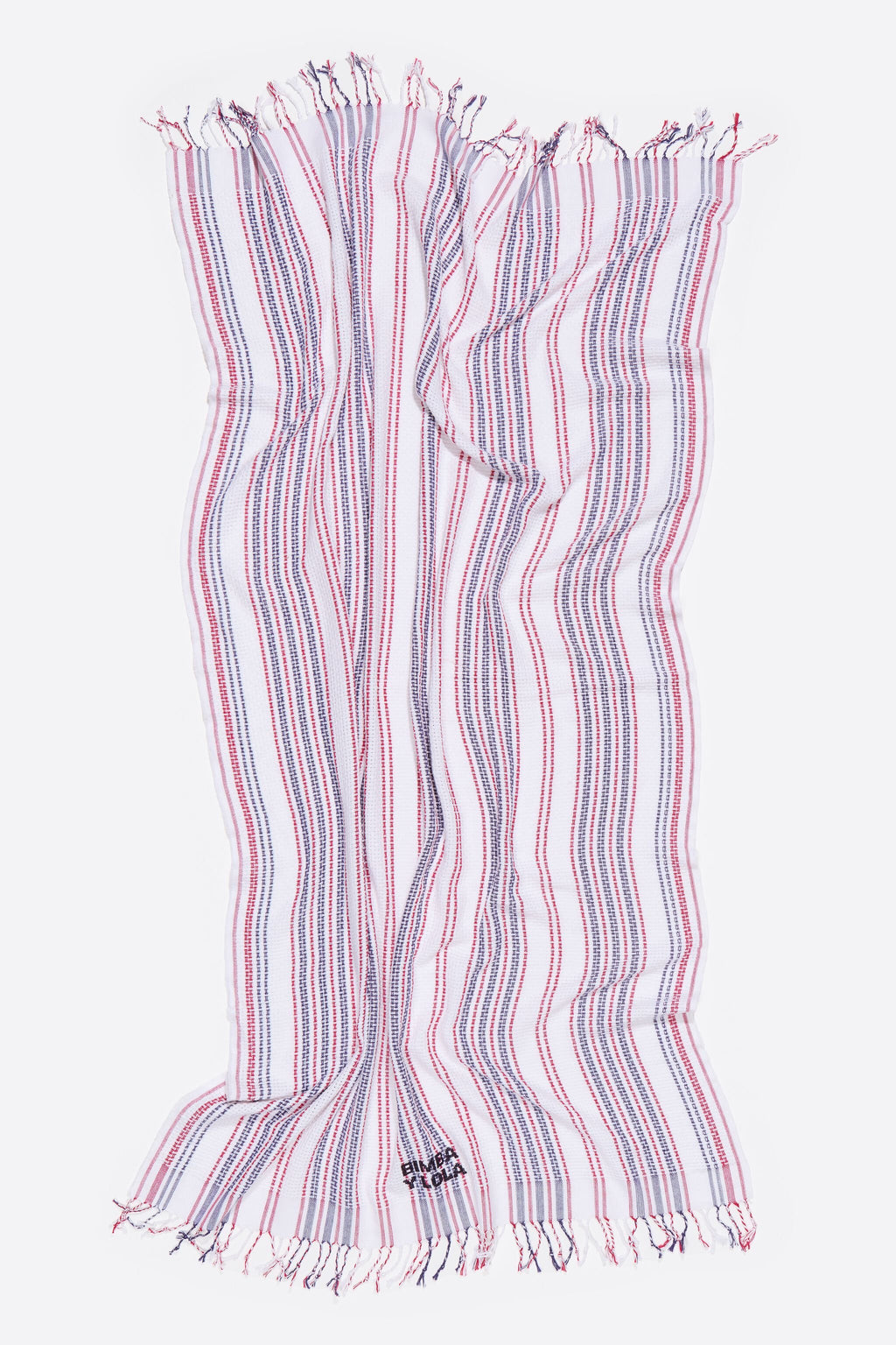 Red woven striped towel