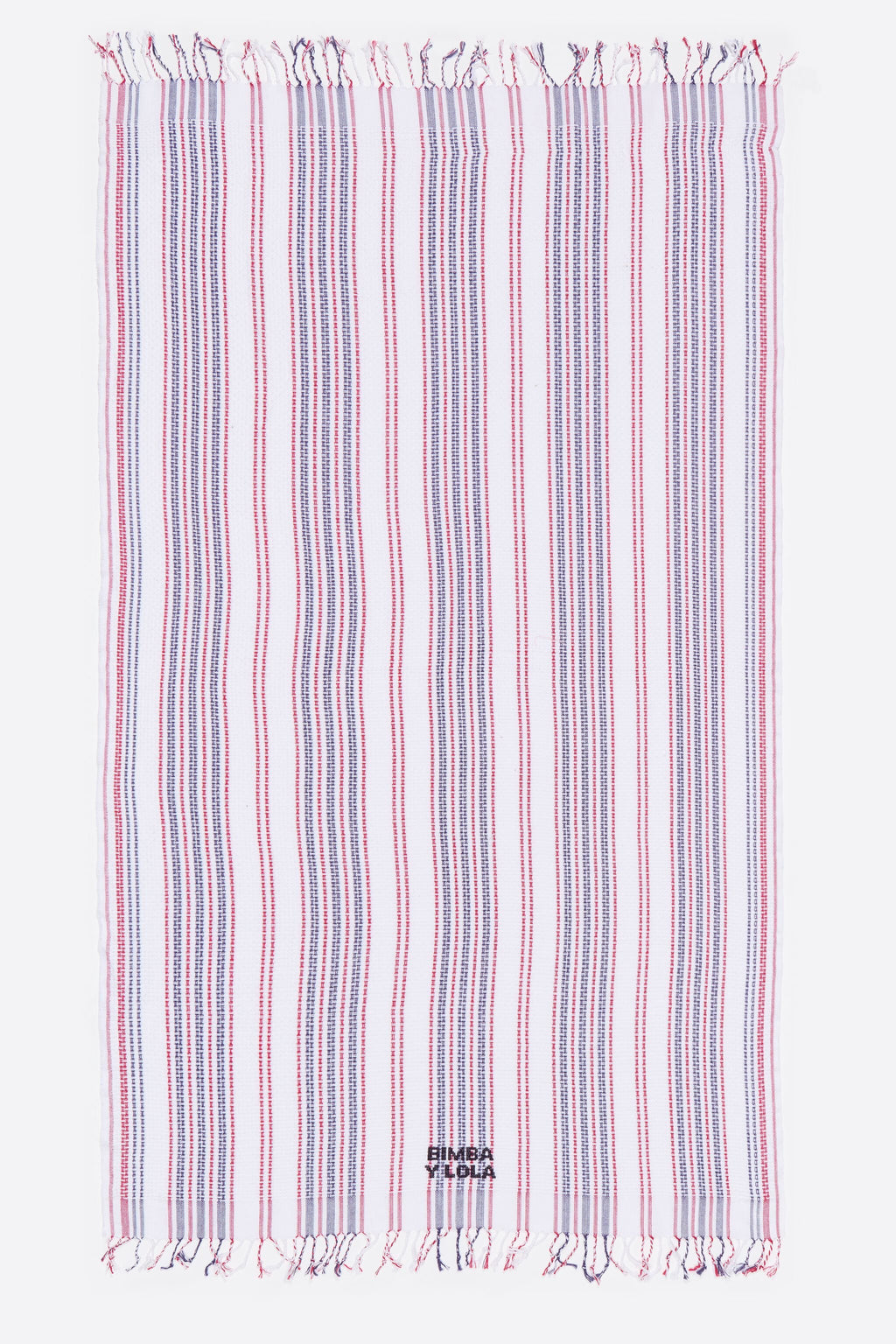Red woven striped towel