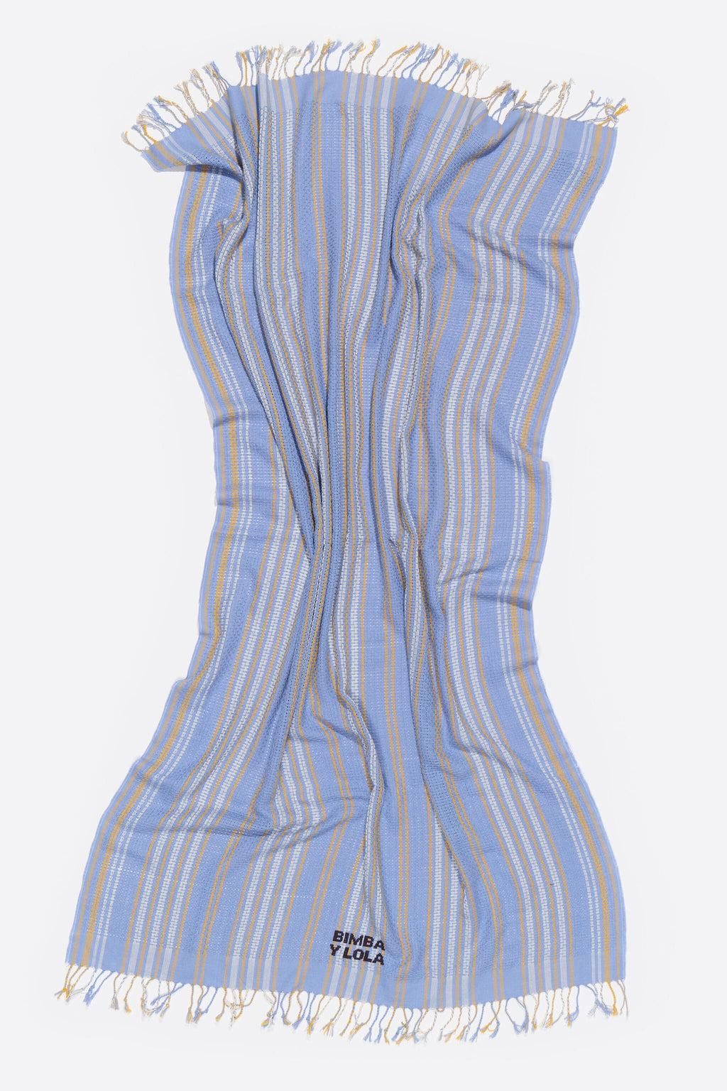 Blue woven striped towel