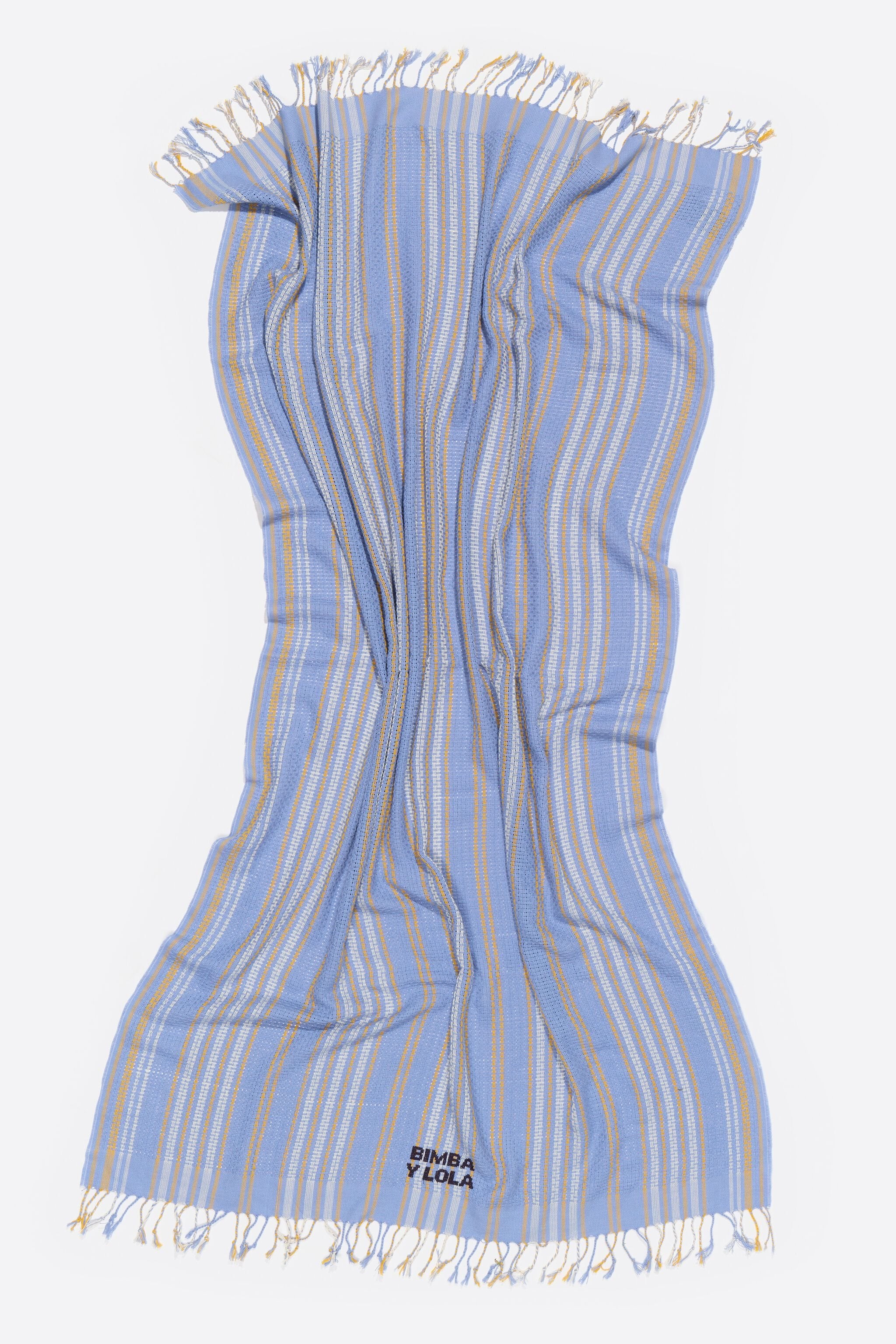 Blue woven striped towel