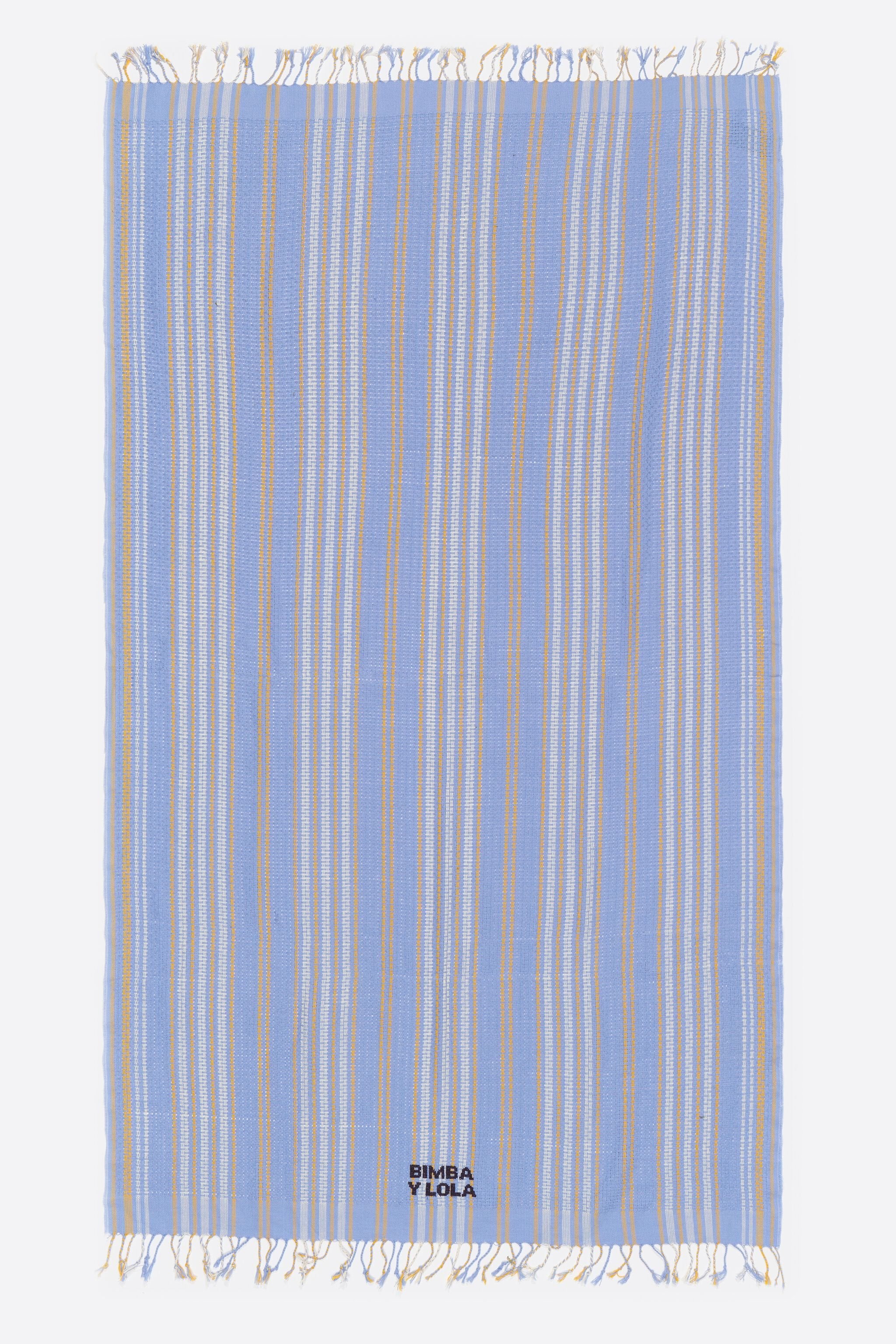 Blue woven striped towel