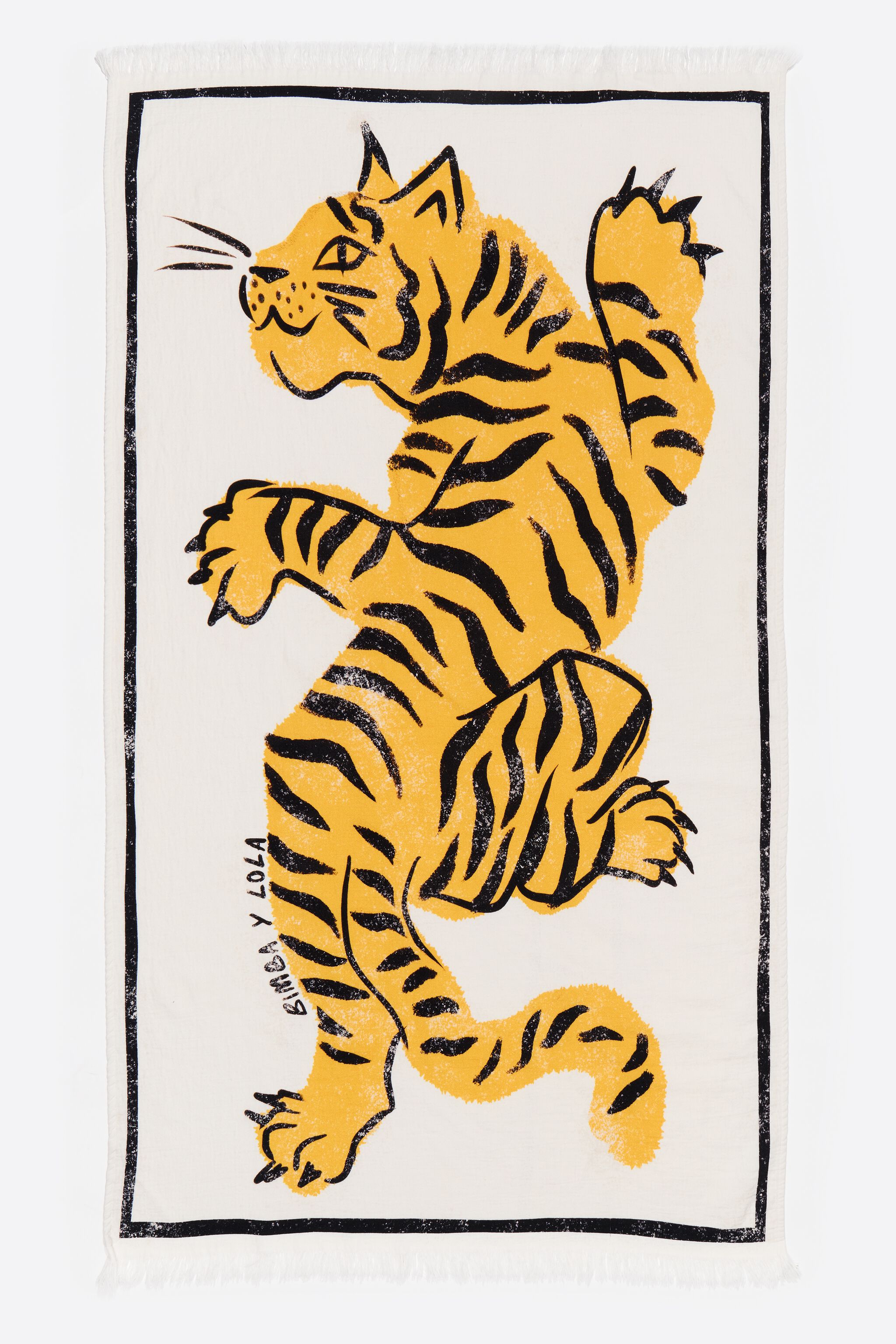 Cotton towel tiger ochre