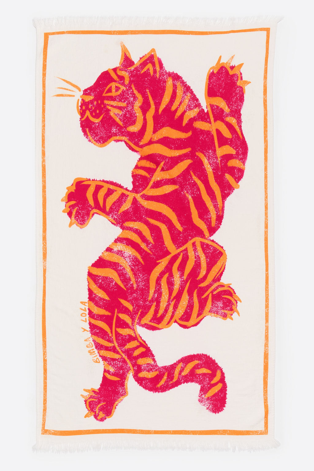 Cotton towel tiger wine