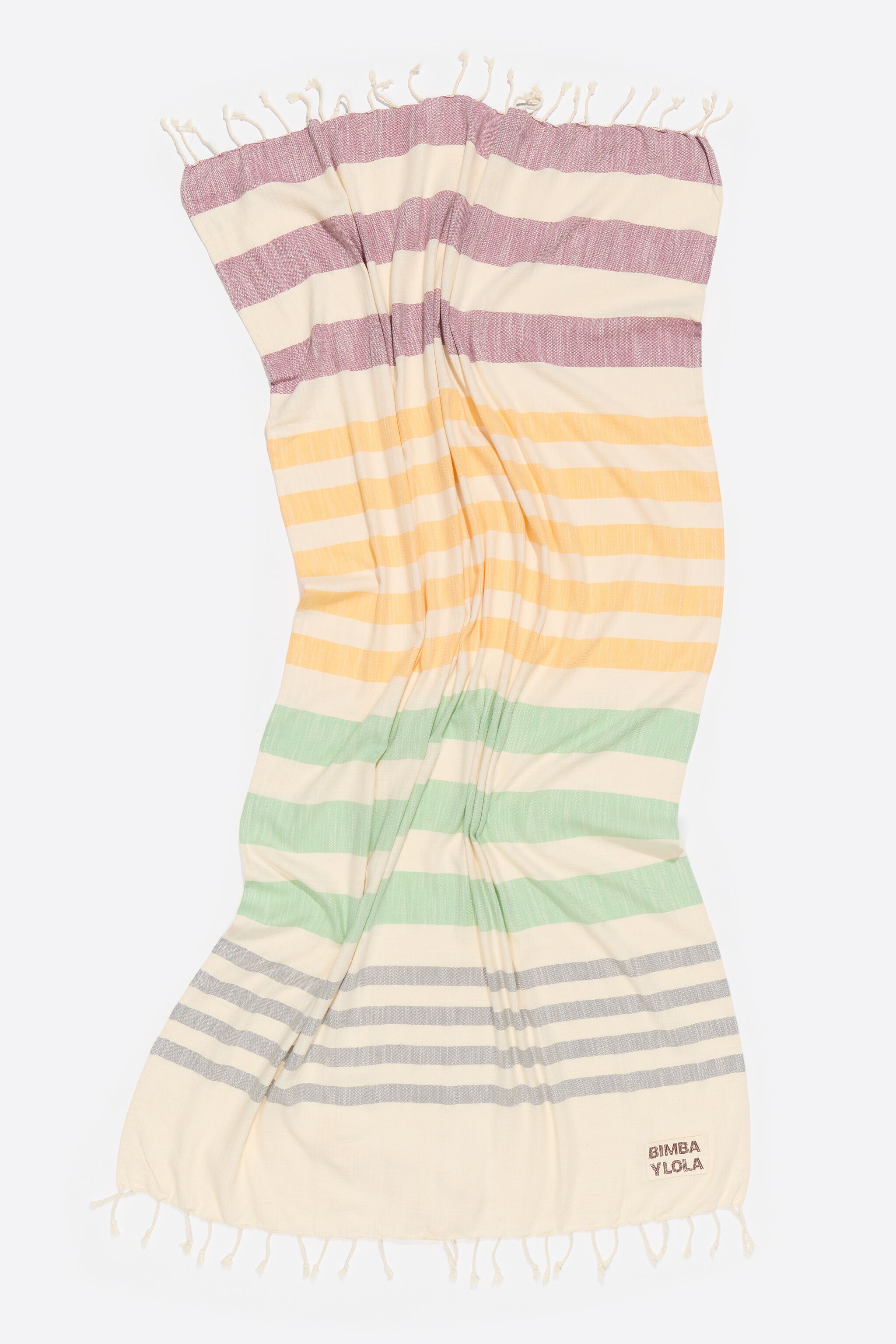 Burgundy multicolor striped towel