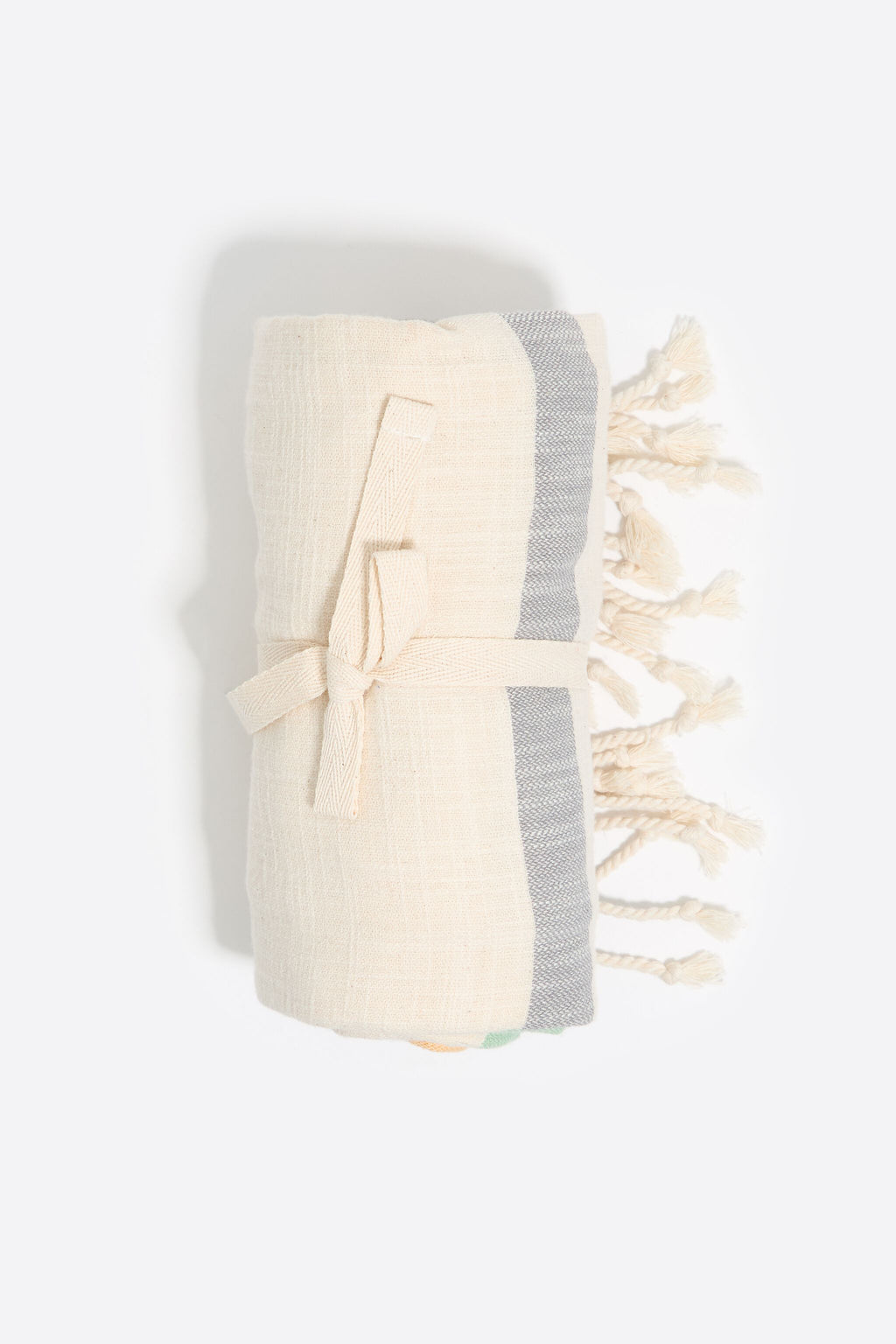 Burgundy multicolor striped towel