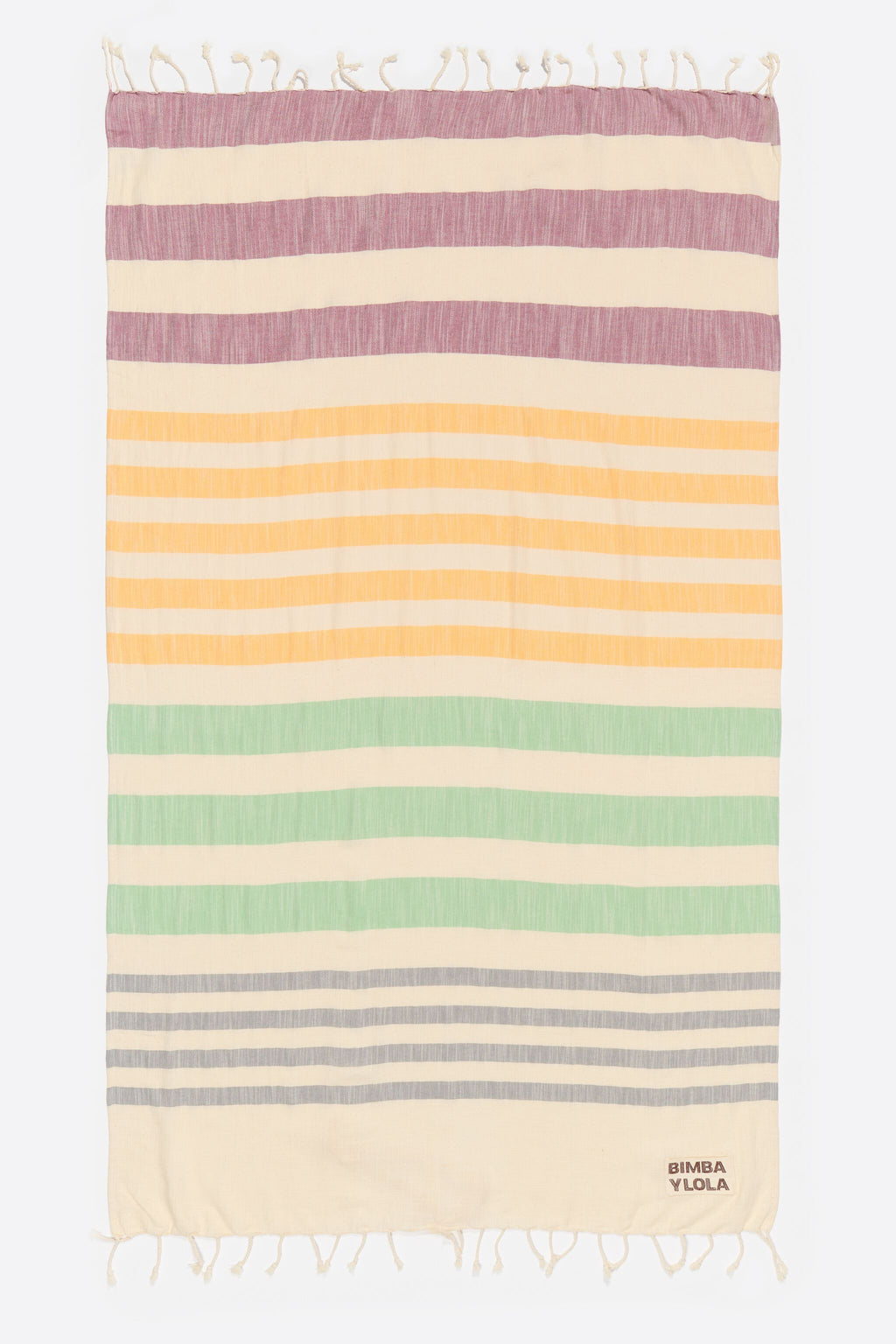 Burgundy multicolor striped towel