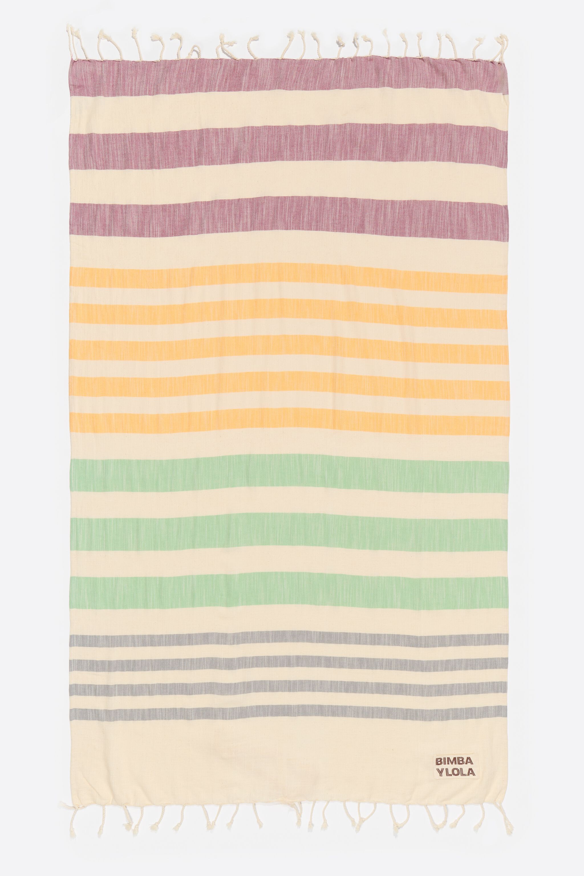 Burgundy multicolor striped towel