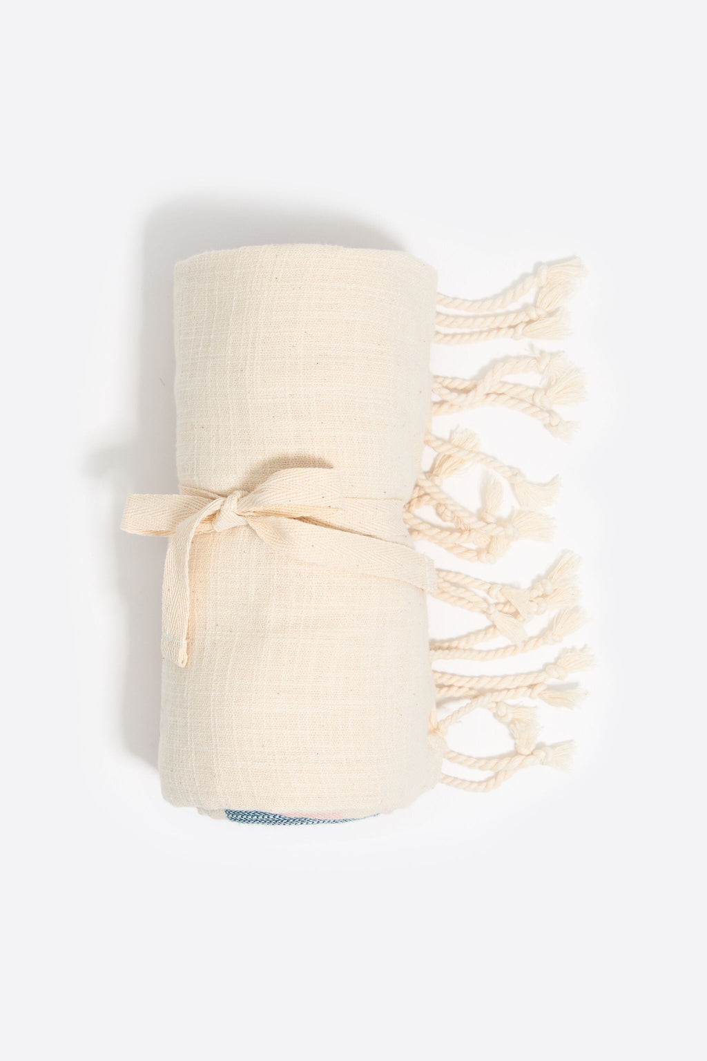 Navy blue cotton multicolor striped towel