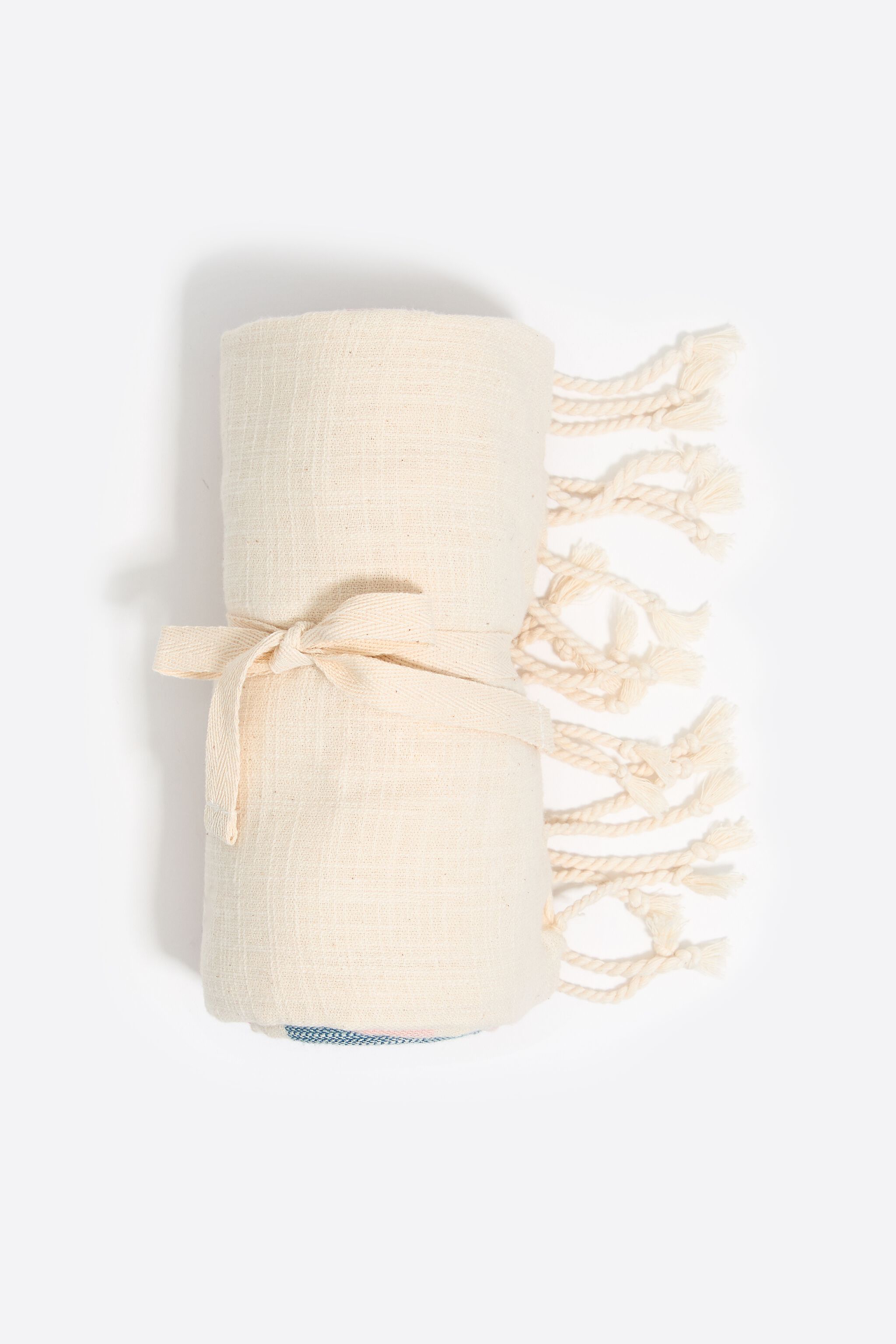 Navy blue cotton multicolor striped towel