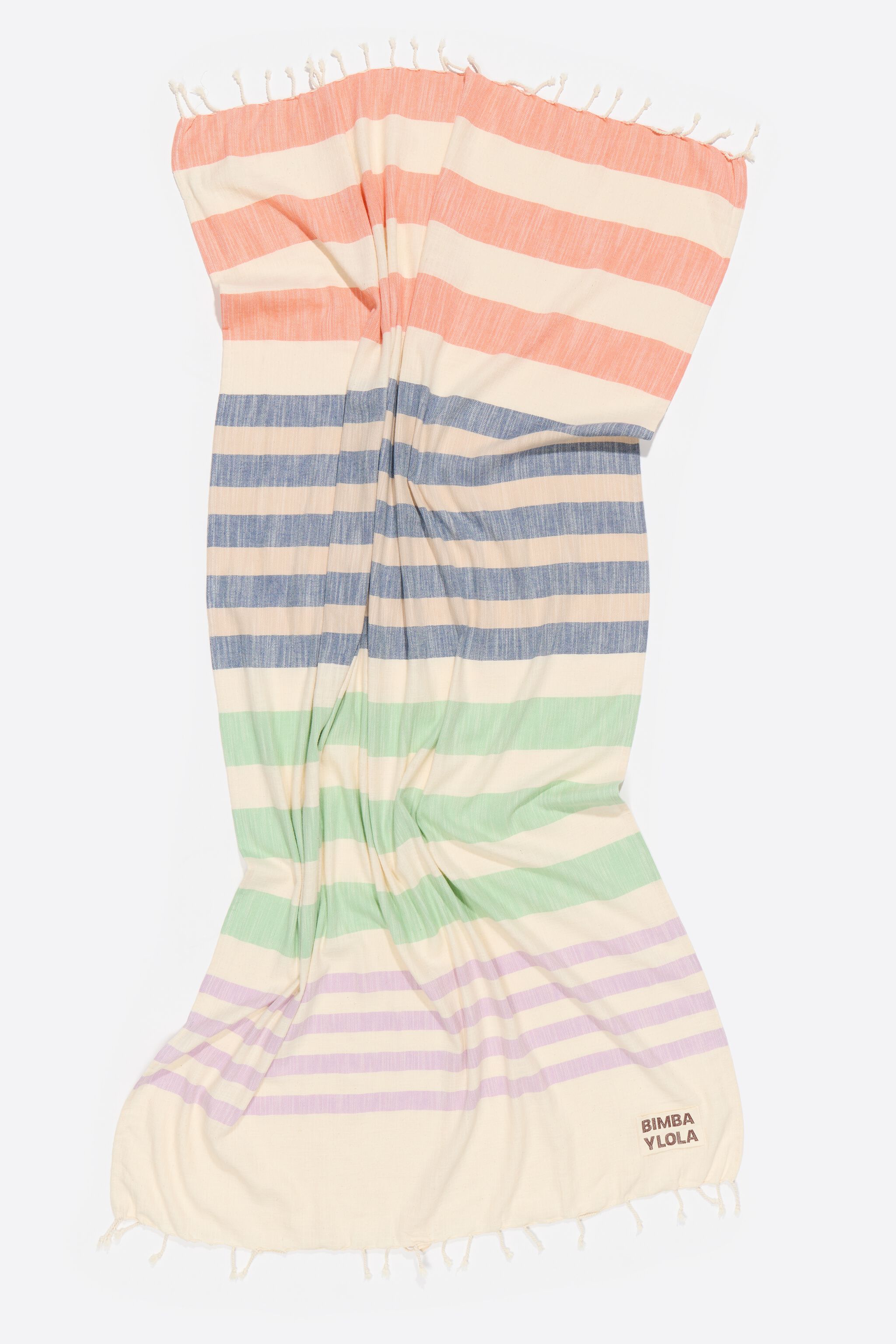 Green multicolor striped towel