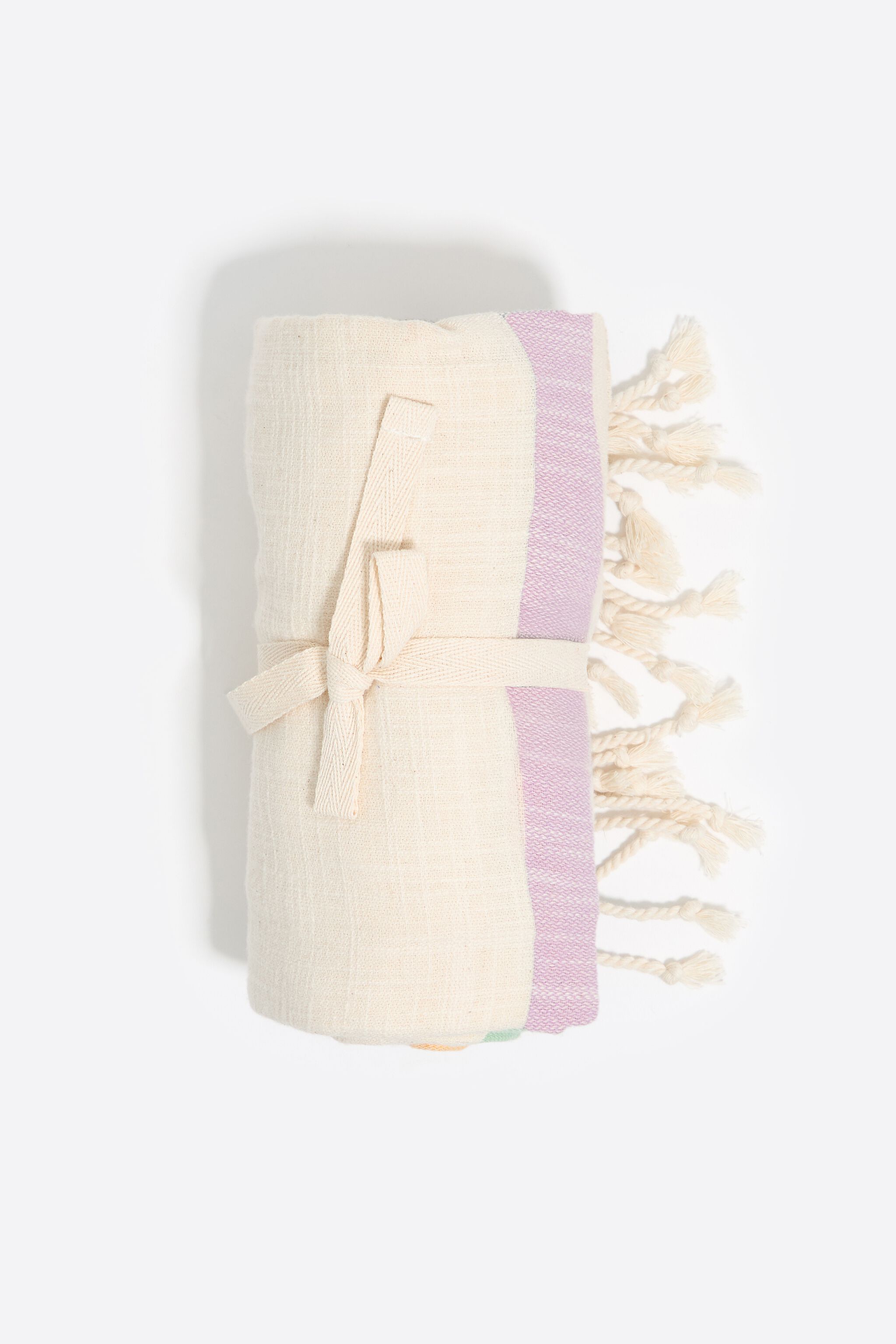 Green multicolor striped towel