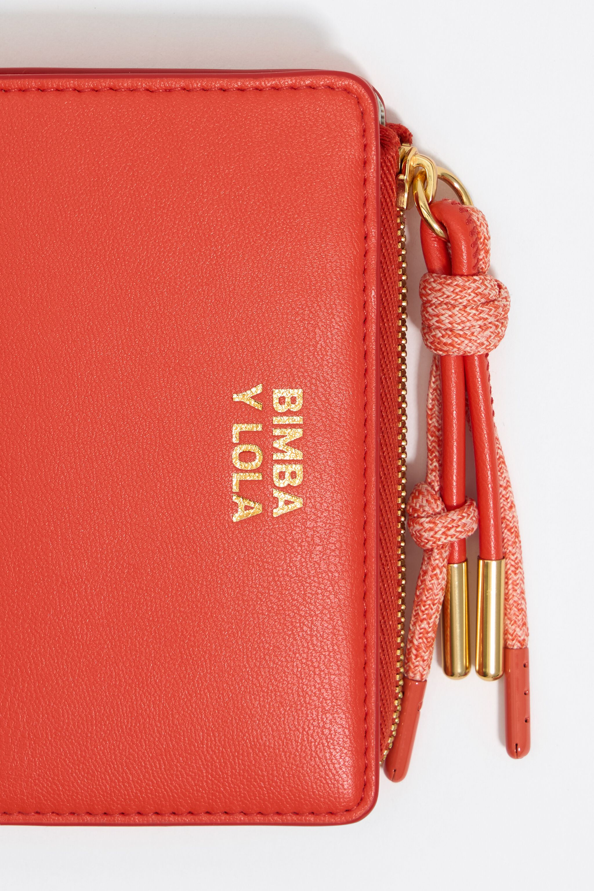 Acid coral leather purse