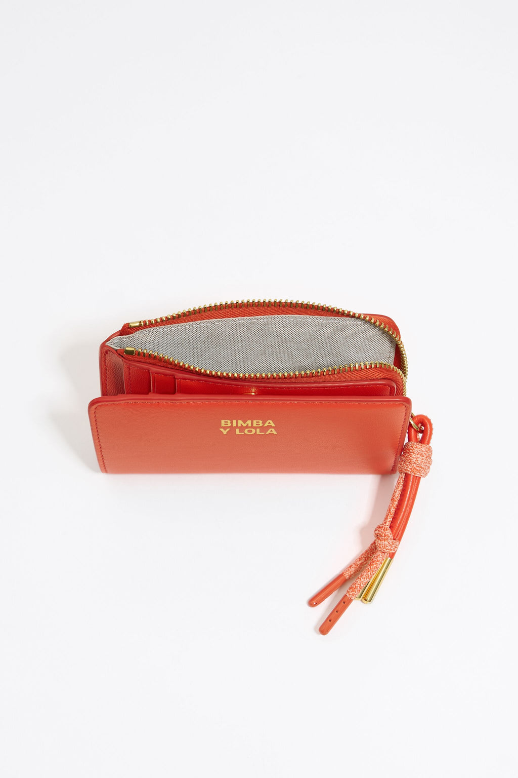 Acid coral leather purse