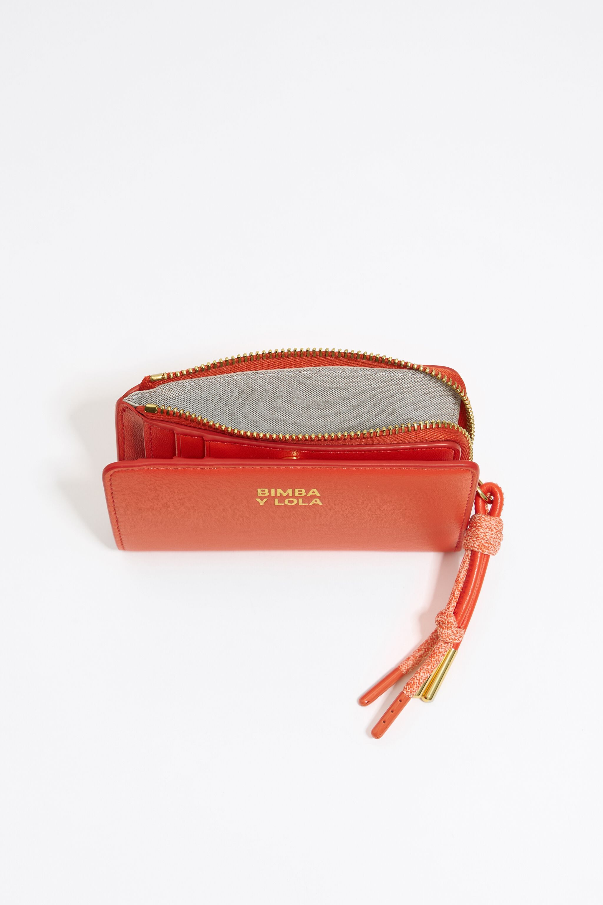 Acid coral leather purse